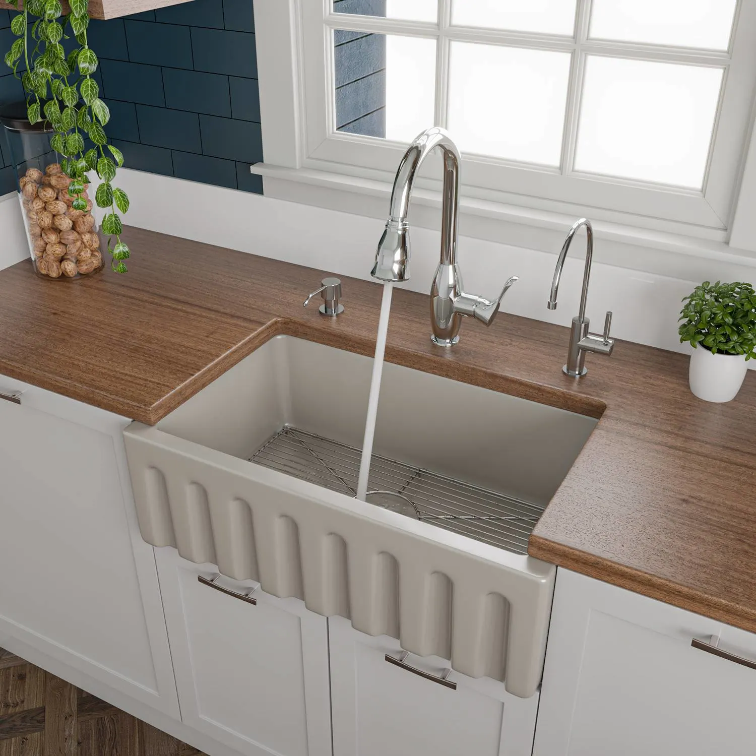 ALFI AB3018HS 30 in Reversible Single Bowl Fireclay Farm Kitchen Sink - image 7