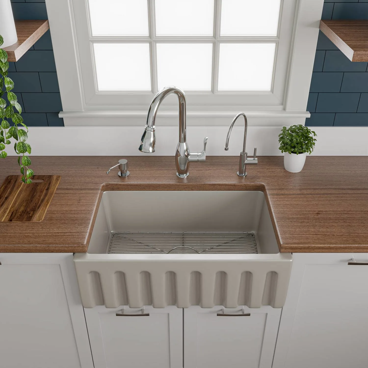 ALFI AB3018HS 30 in Reversible Single Bowl Fireclay Farm Kitchen Sink - image 8