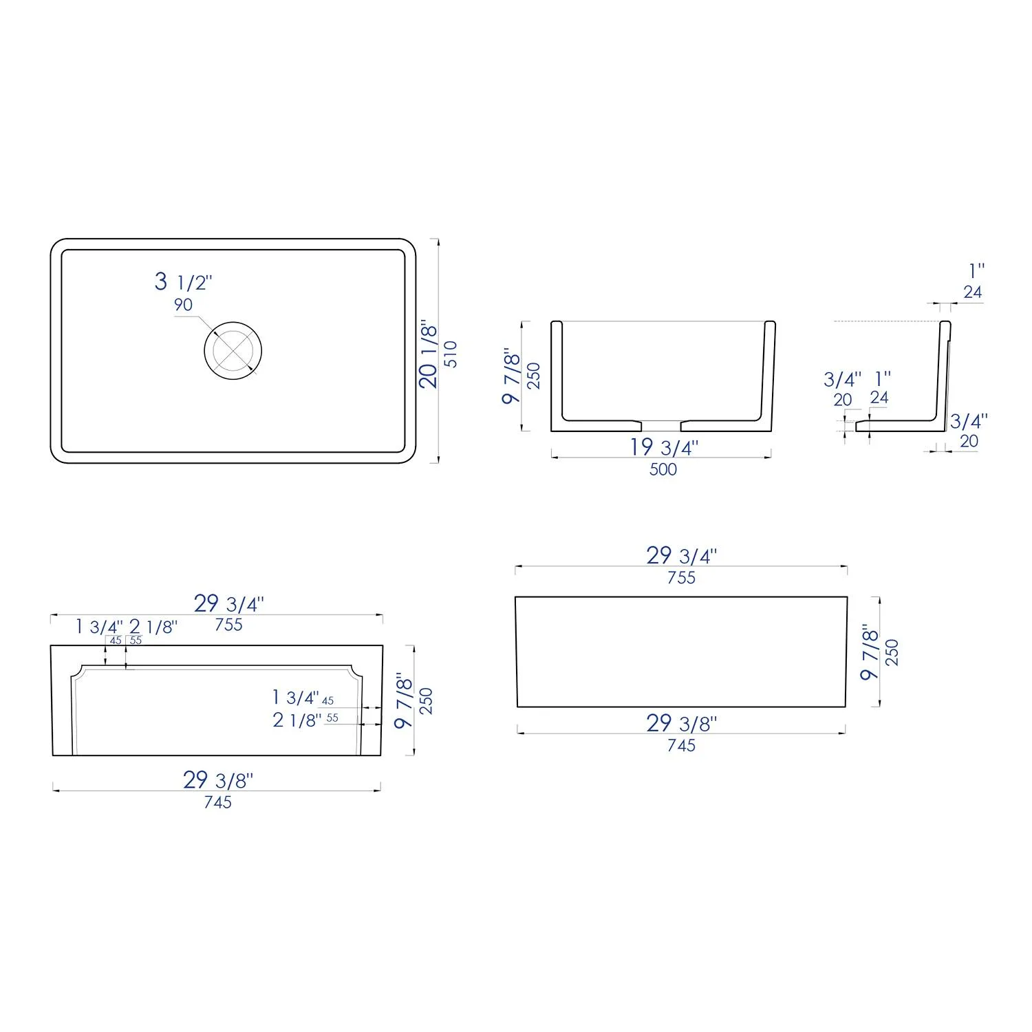 ALFI AB3020SB 30 inch Fireclay Farm Kitchen Sink - image 10
