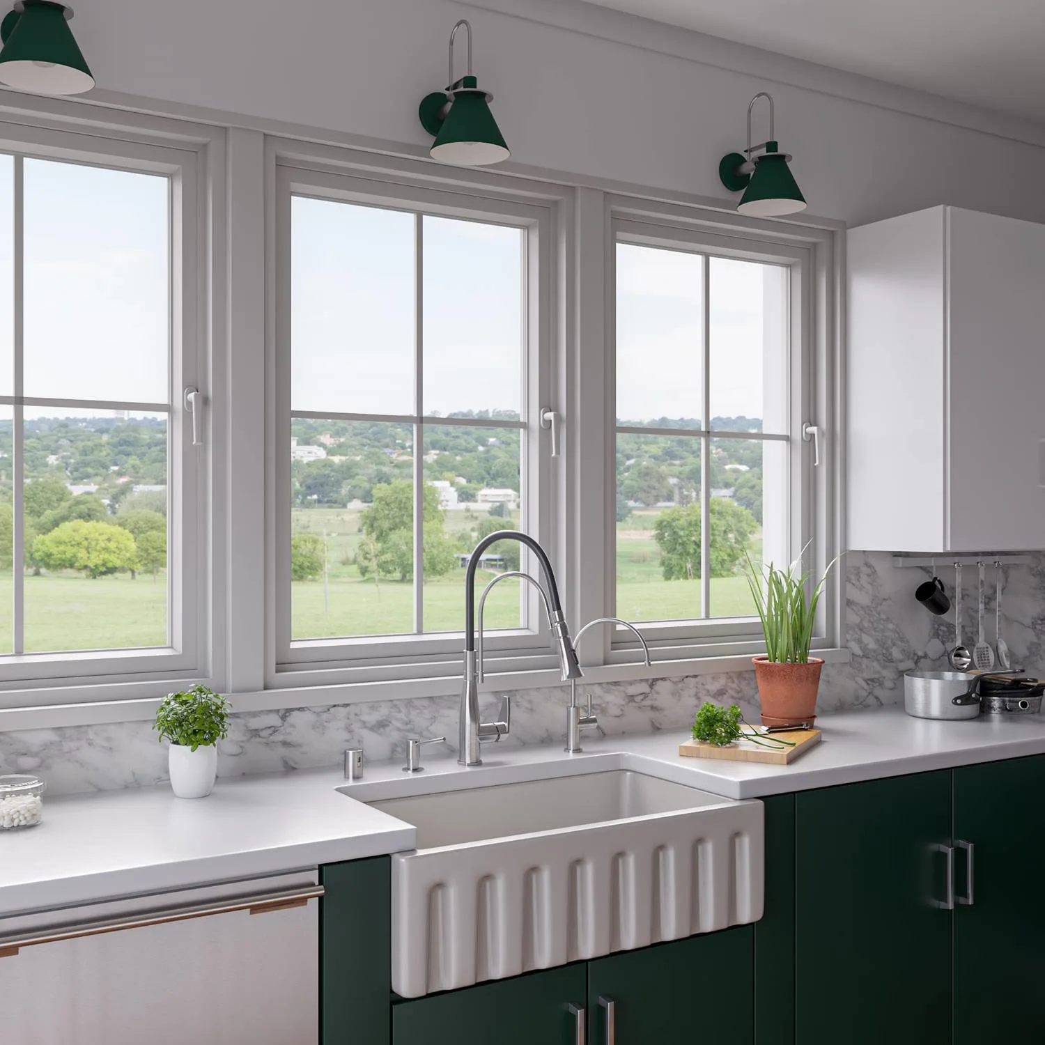 ALFI AB3318HS 33 inch Reversible Fireclay Farm Kitchen Sink - image 9