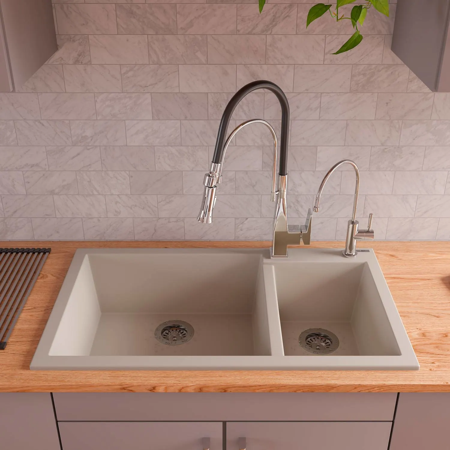 ALFI AB3319DI 34 inch Double Bowl Granite Drop-in Kitchen Sink - image 8
