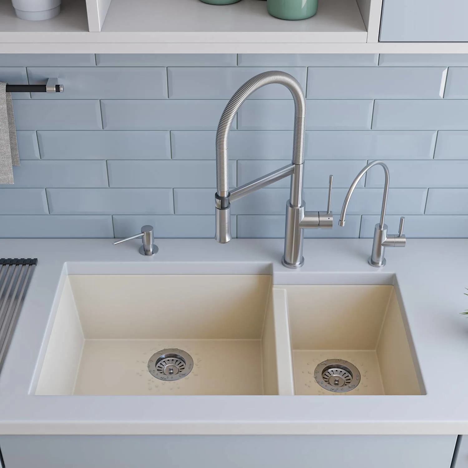 ALFI AB3319UM 34 inch Double Bowl Granite Undermount Kitchen Sink - image 7