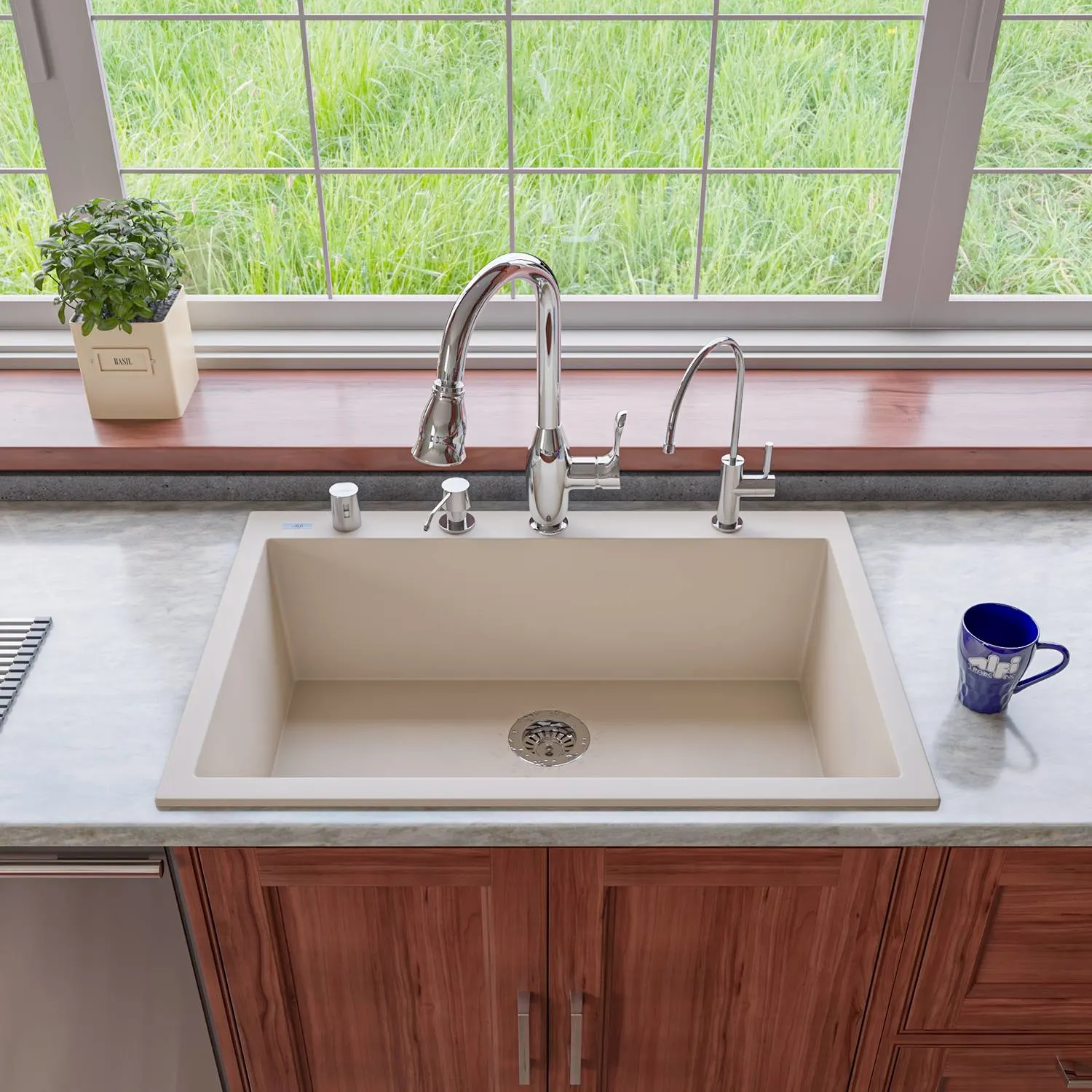 ALFI AB3322DI 33 inch Single Bowl Granite Drop-in Kitchen Sink - image 7