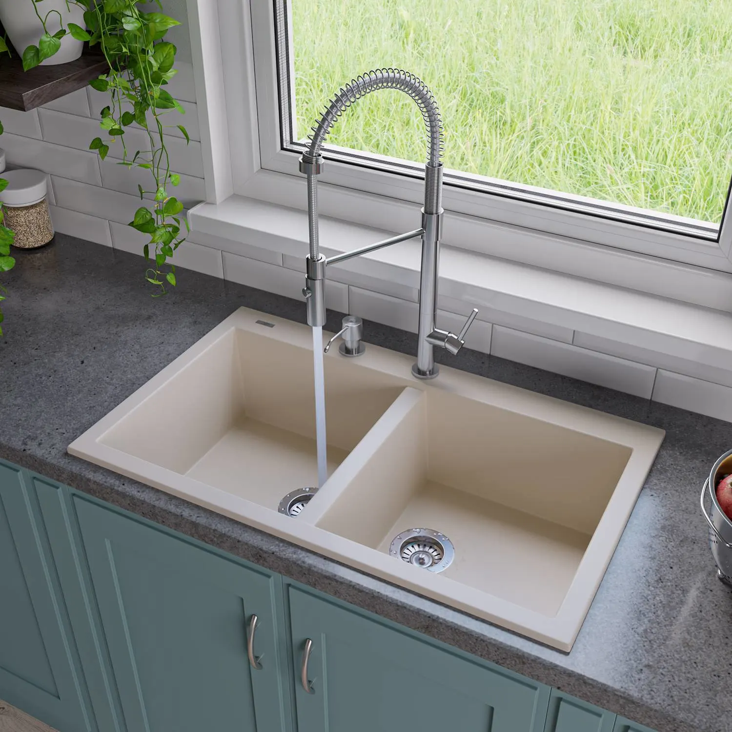 ALFI AB3420DI 34 inch Double Bowl Granite Drop-in Kitchen Sink - image 8