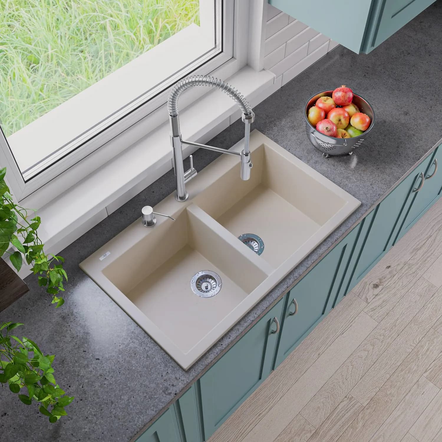 ALFI AB3420DI 34 inch Double Bowl Granite Drop-in Kitchen Sink - image 9