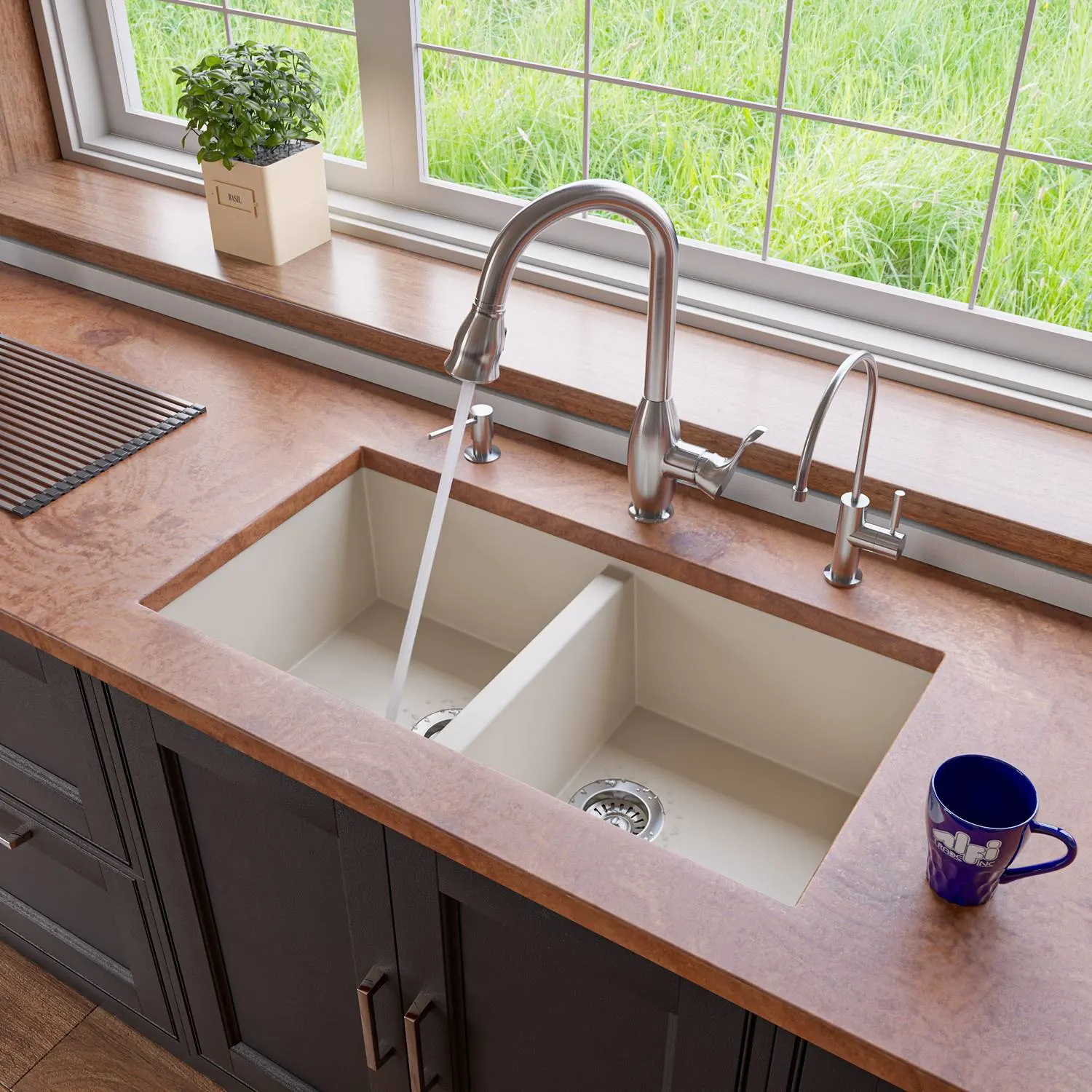 ALFI AB3420UM 34 inch Double Bowl Granite Undermount Kitchen Sink - image 10