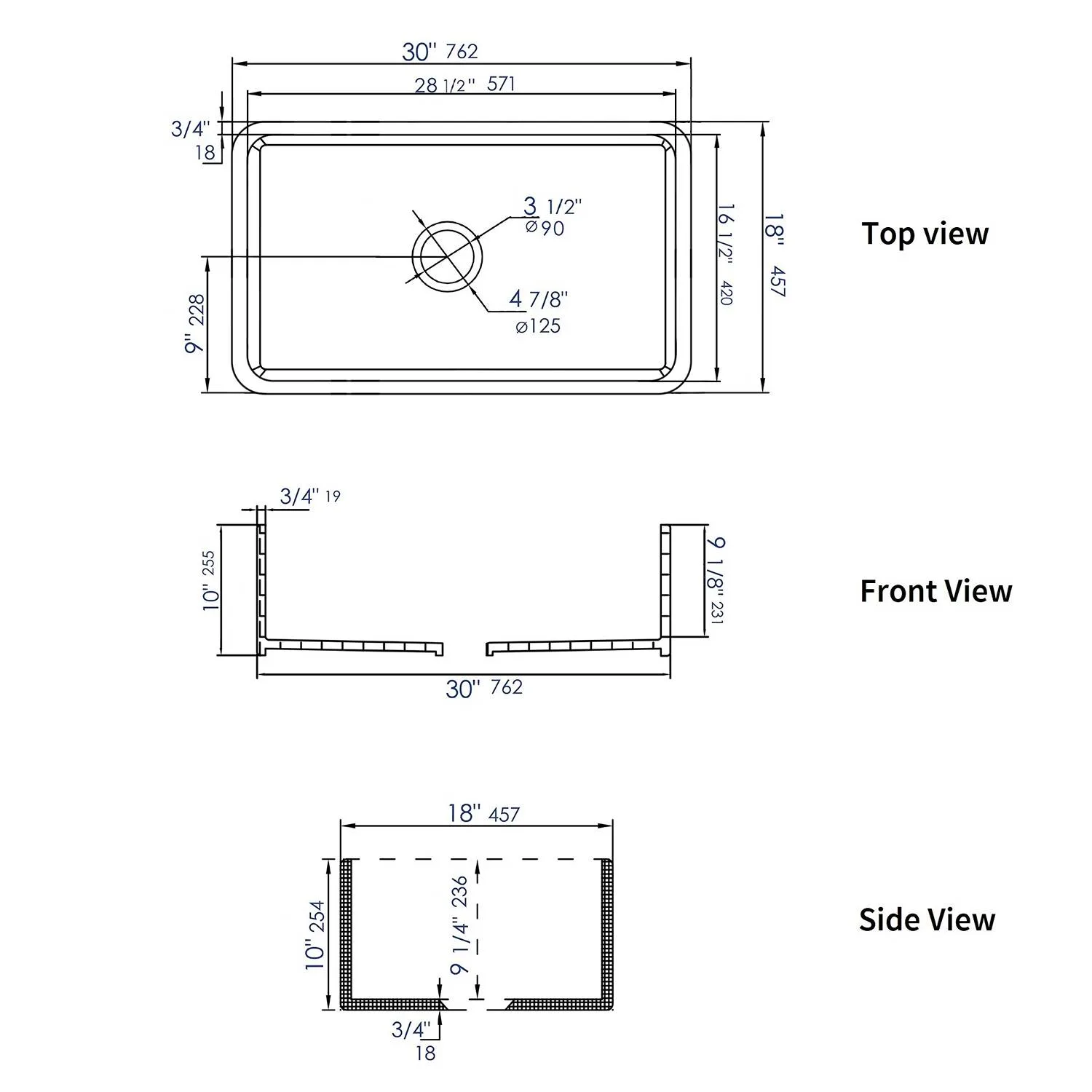 ALFI ABF3018 30 inch Smooth Single Bowl Fireclay Farm Kitchen Sink - image 9