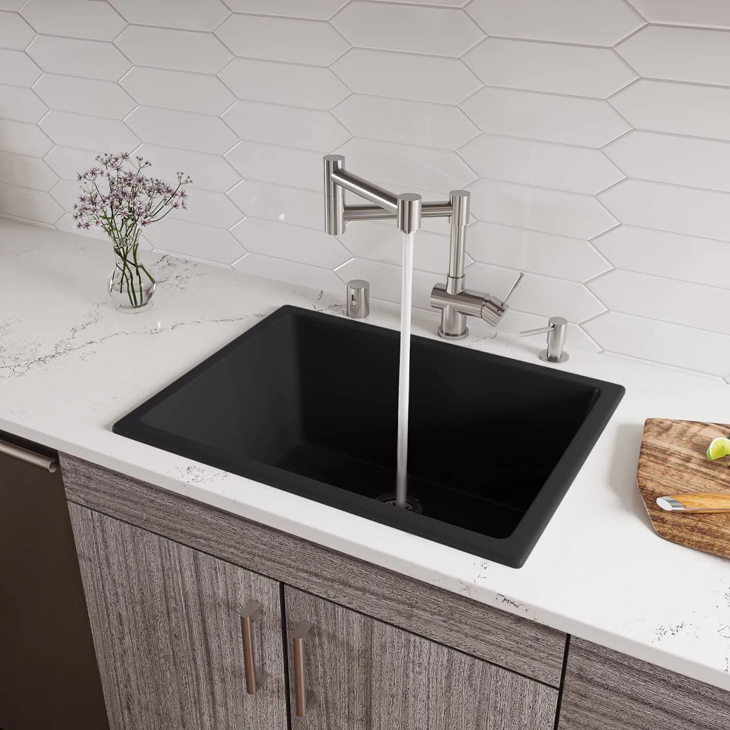 ALFI AB2418UD 24 inch Fireclay Undermount / Drop-in Kitchen Sink - image 6