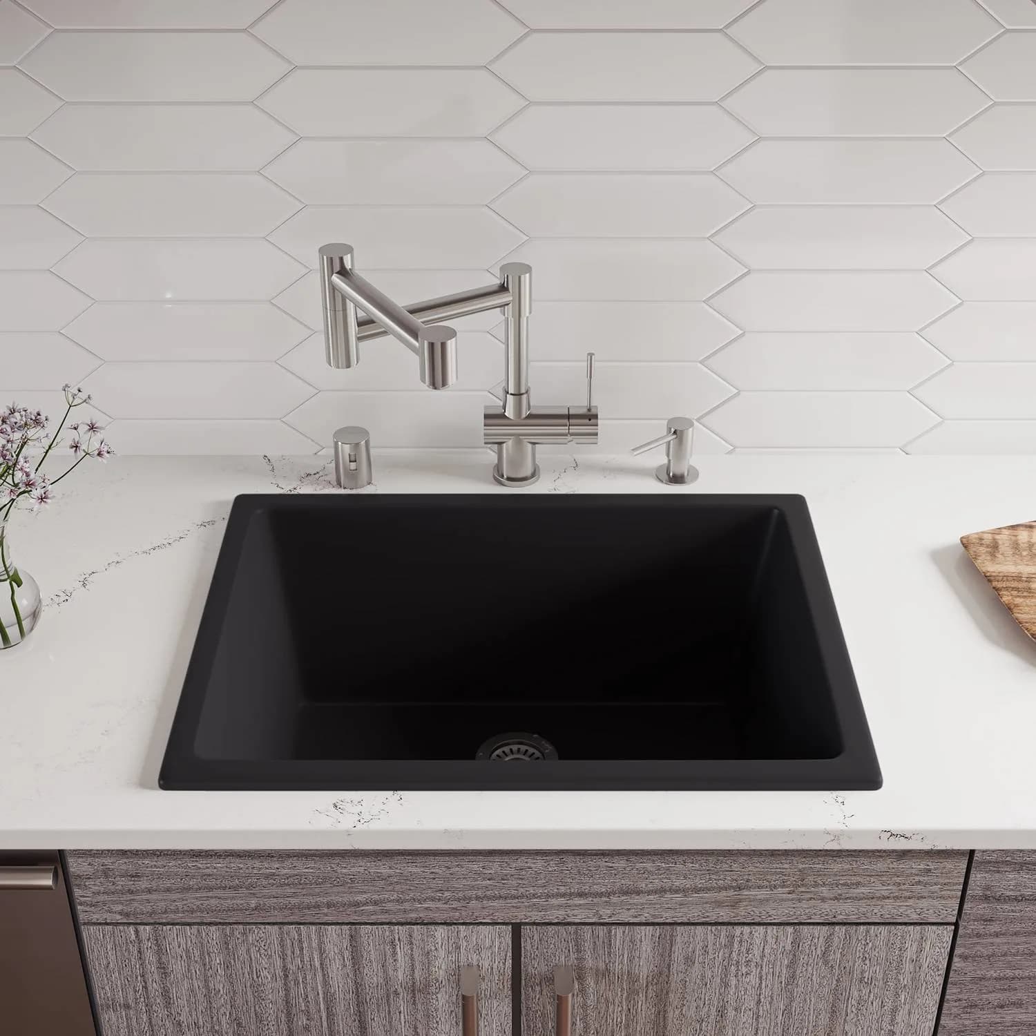 ALFI AB2418UD 24 inch Fireclay Undermount / Drop-in Kitchen Sink - image 8