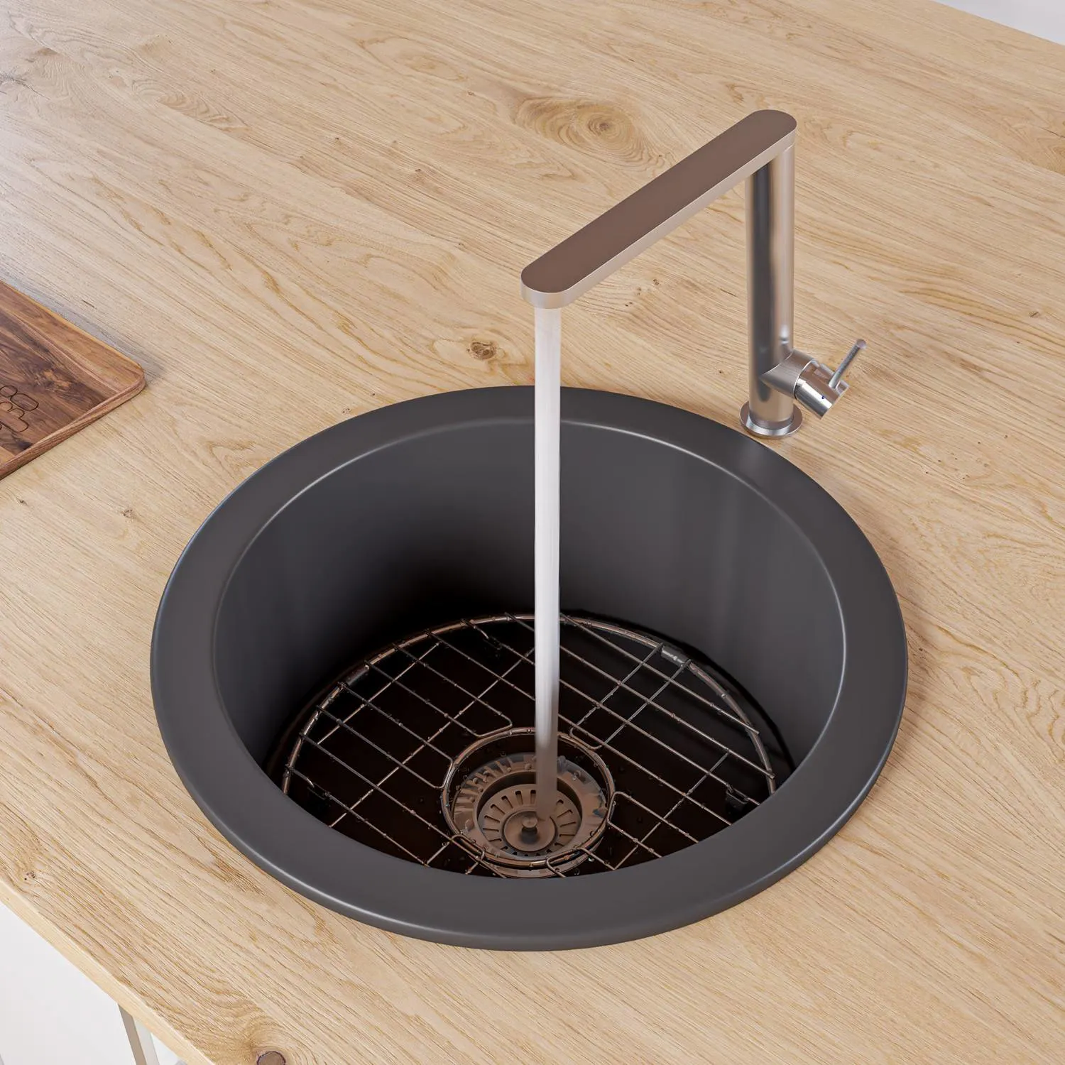 ALFI ABF1818R 18 in Round Fireclay Reversible Prep Kitchen Sink - image 7