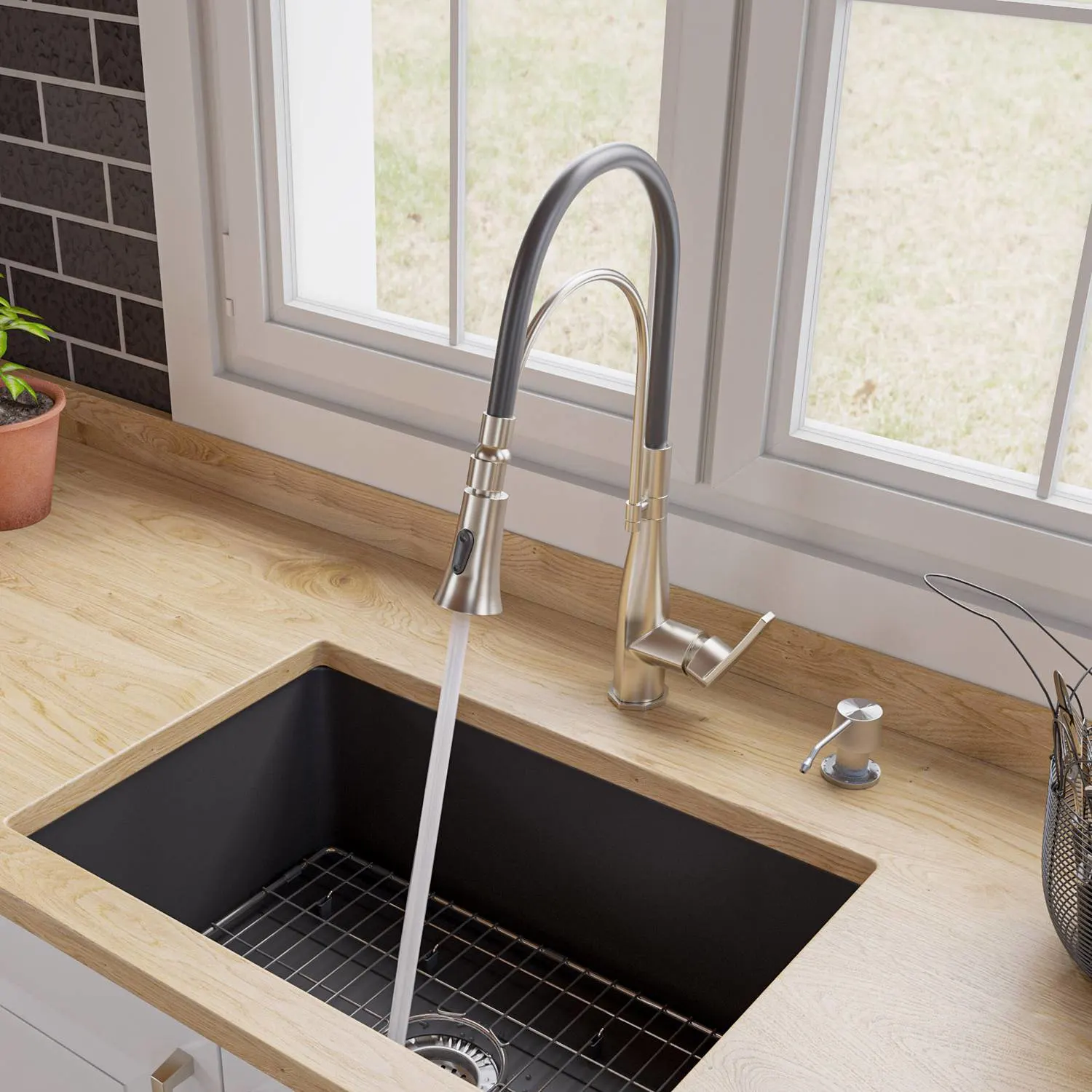 ALFI ABKF3001 With Black Rubber Stem  Kitchen Faucet With Rubber Stem - image 10
