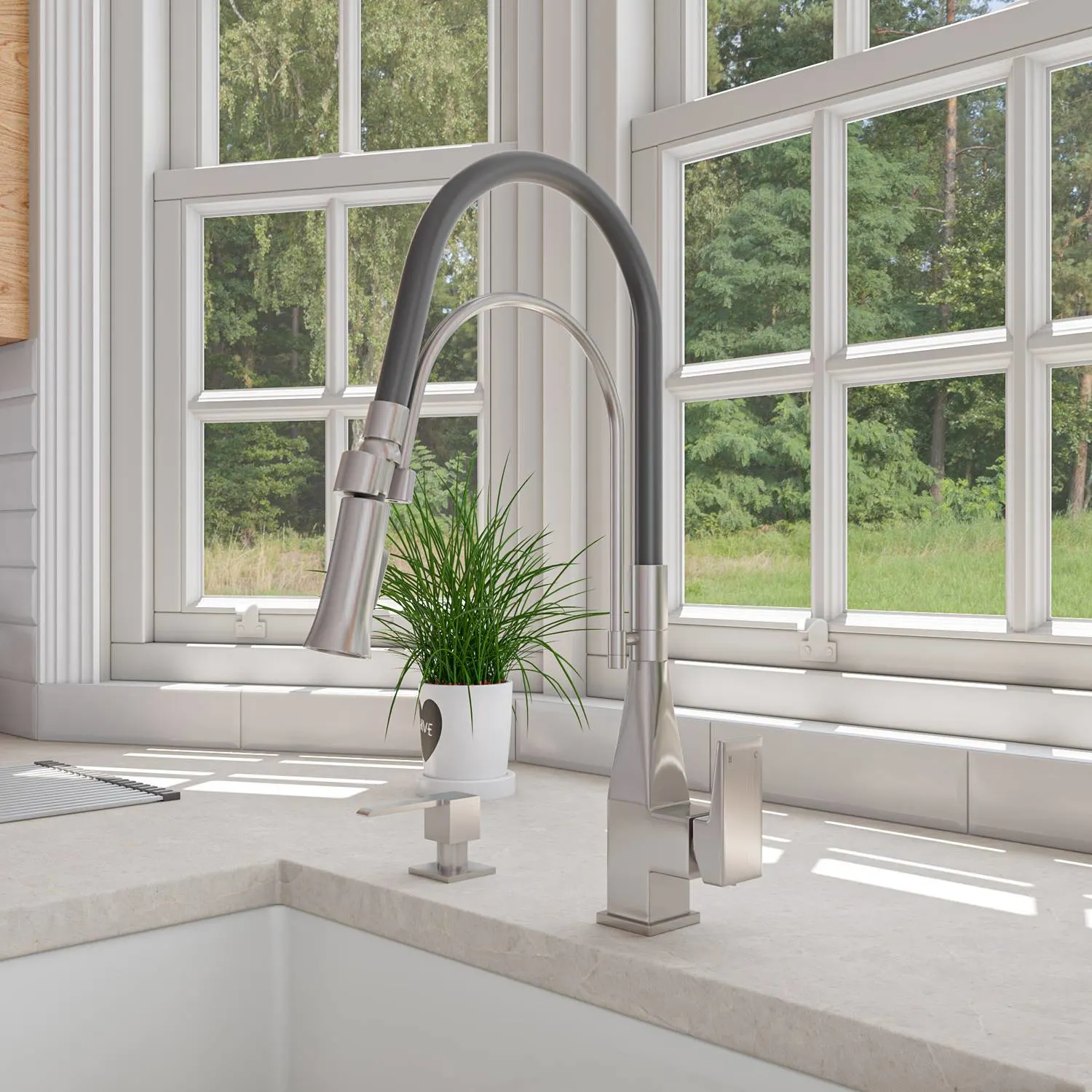 ALFI ABKF3023 Square  Kitchen Faucet With Rubber Stem - image 9