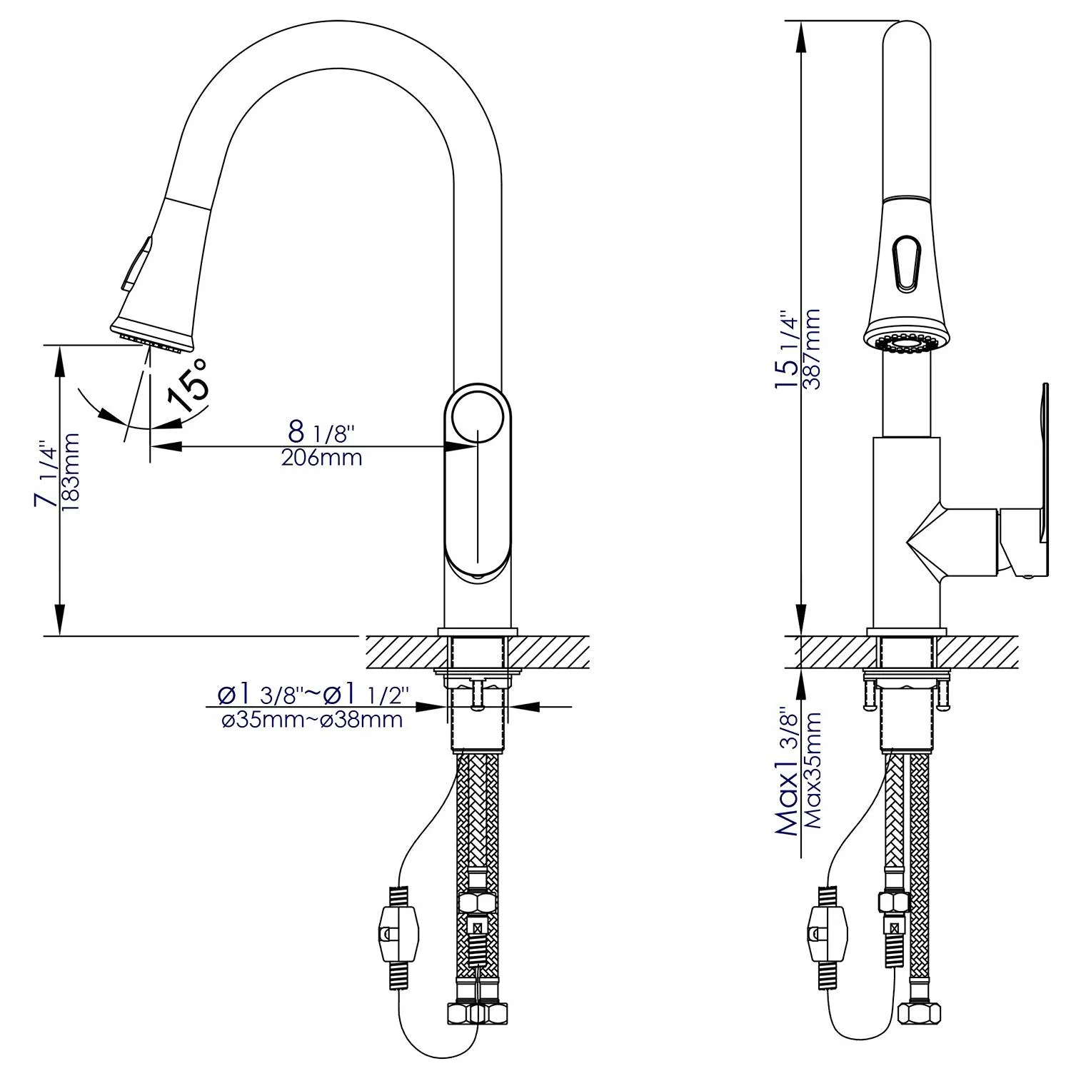ALFI ABKF3480 Pull Down  Kitchen Faucet - image 11