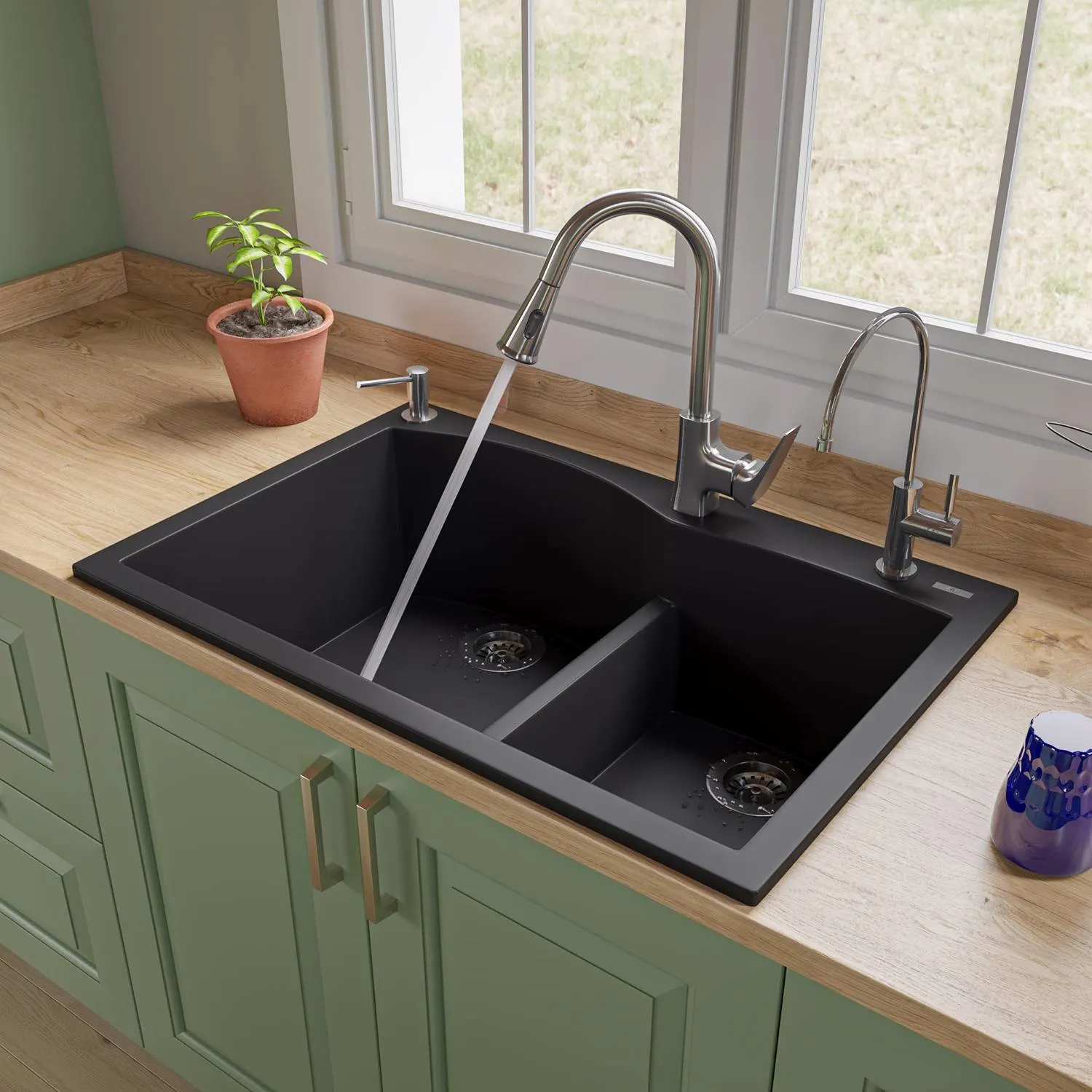 ALFI ABKF3889 Square Gooseneck Pull Down Kitchen Faucet - image 8