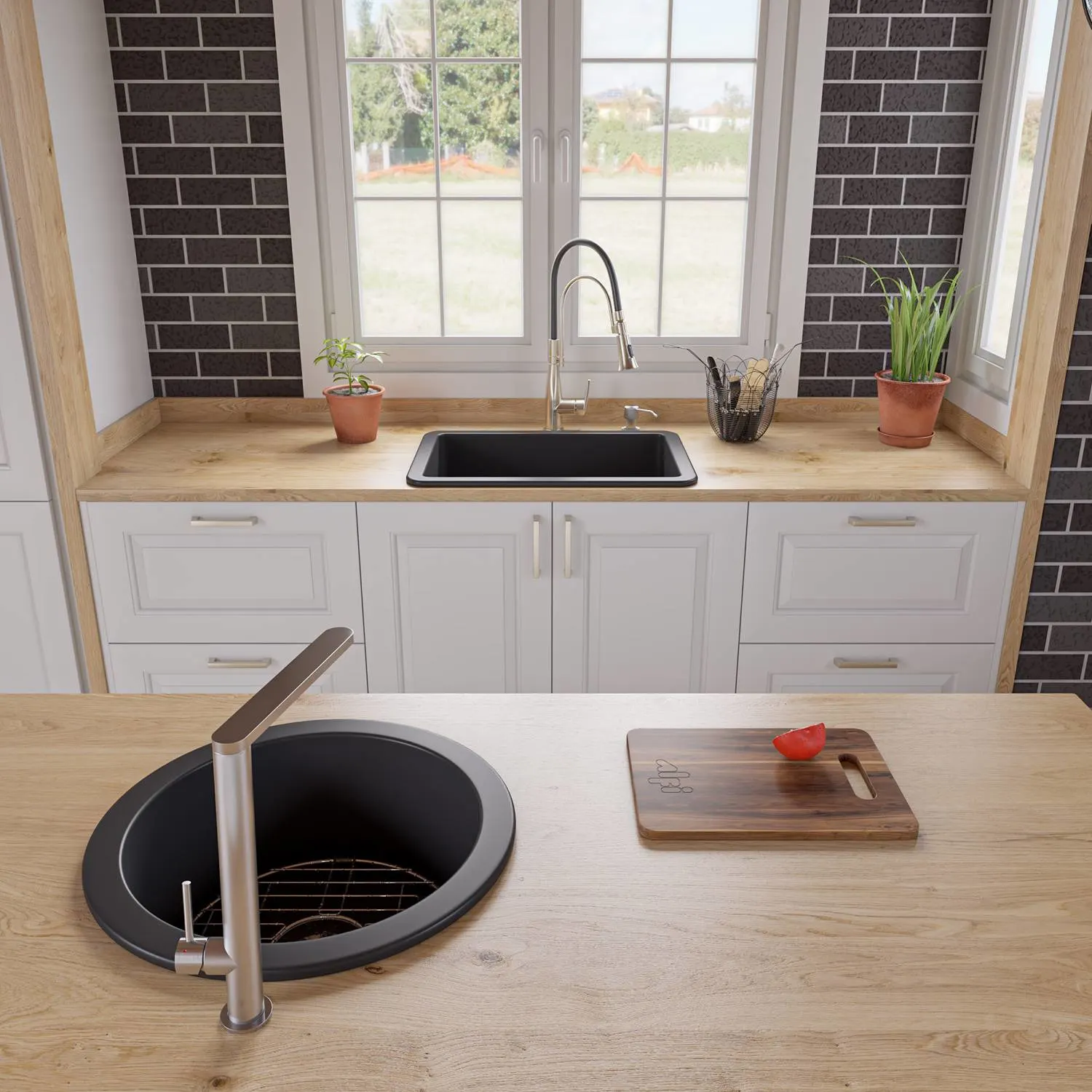 ALFI ABF2718UD 27 inch Fireclay Undermount / Drop-in Kitchen Sink - image 4