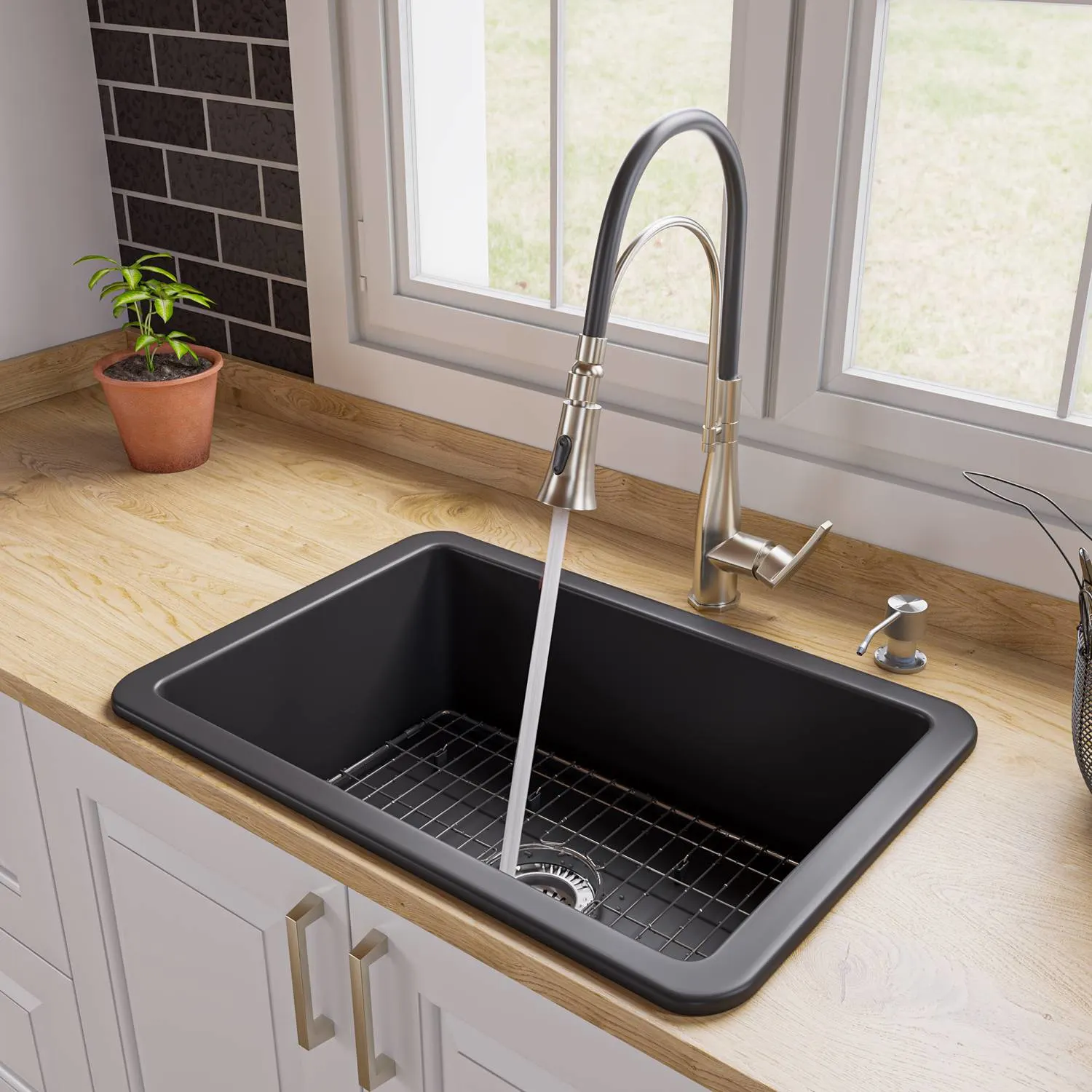 ALFI ABF2718UD 27 inch Fireclay Undermount / Drop-in Kitchen Sink - image 8