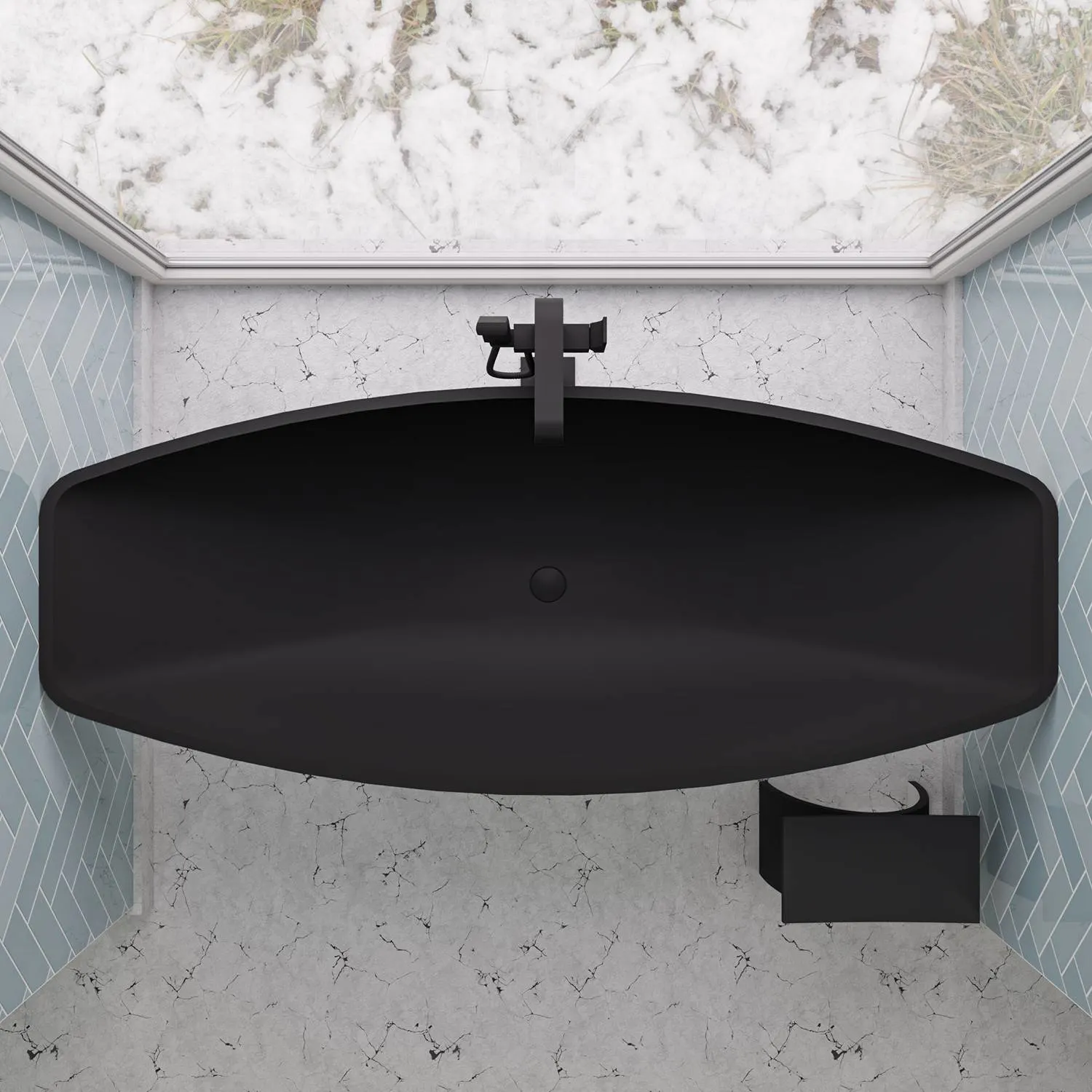 ALFI HammockTub1 79 inch Acrylic Wall Mounted Free Standing Bathtub - image 2