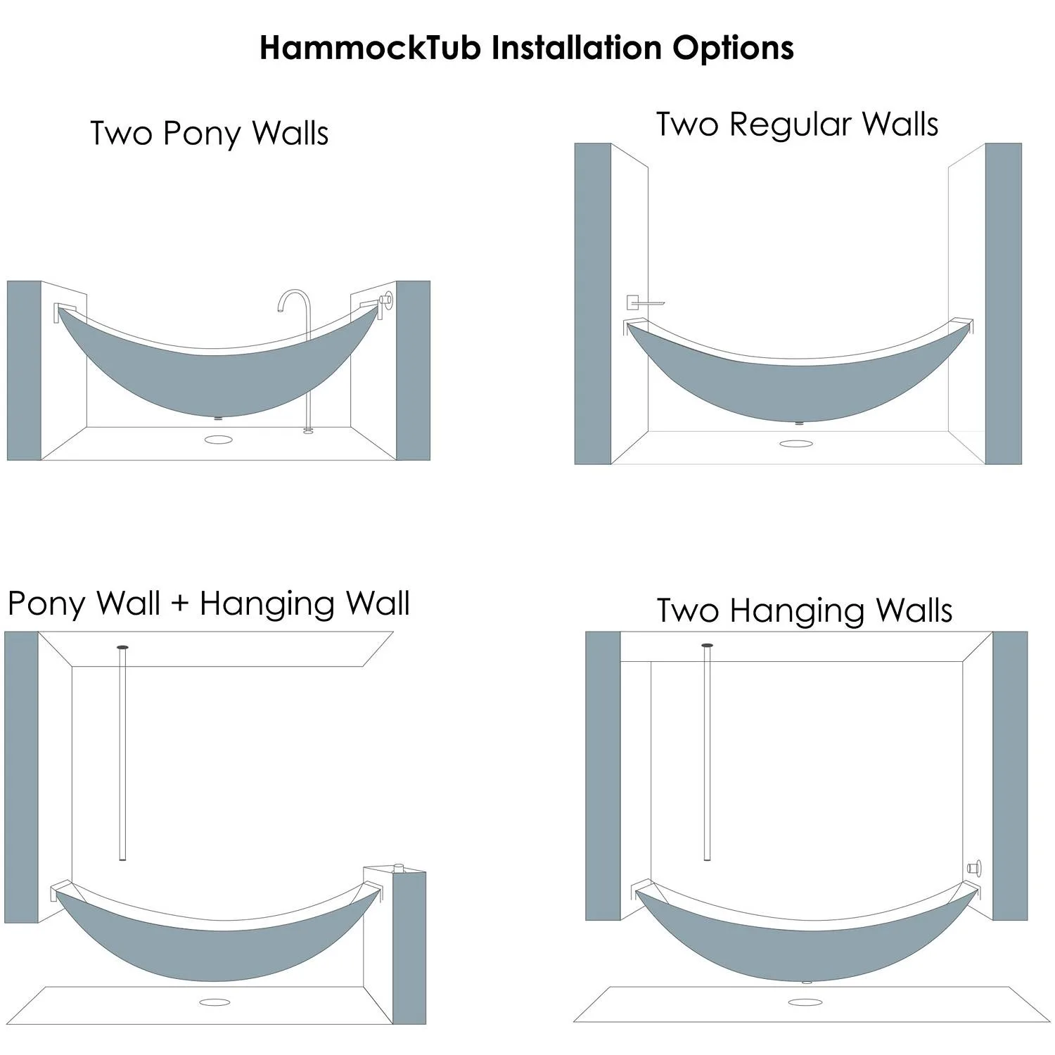 ALFI HammockTub1 79 inch Acrylic Wall Mounted Free Standing Bathtub - image 9