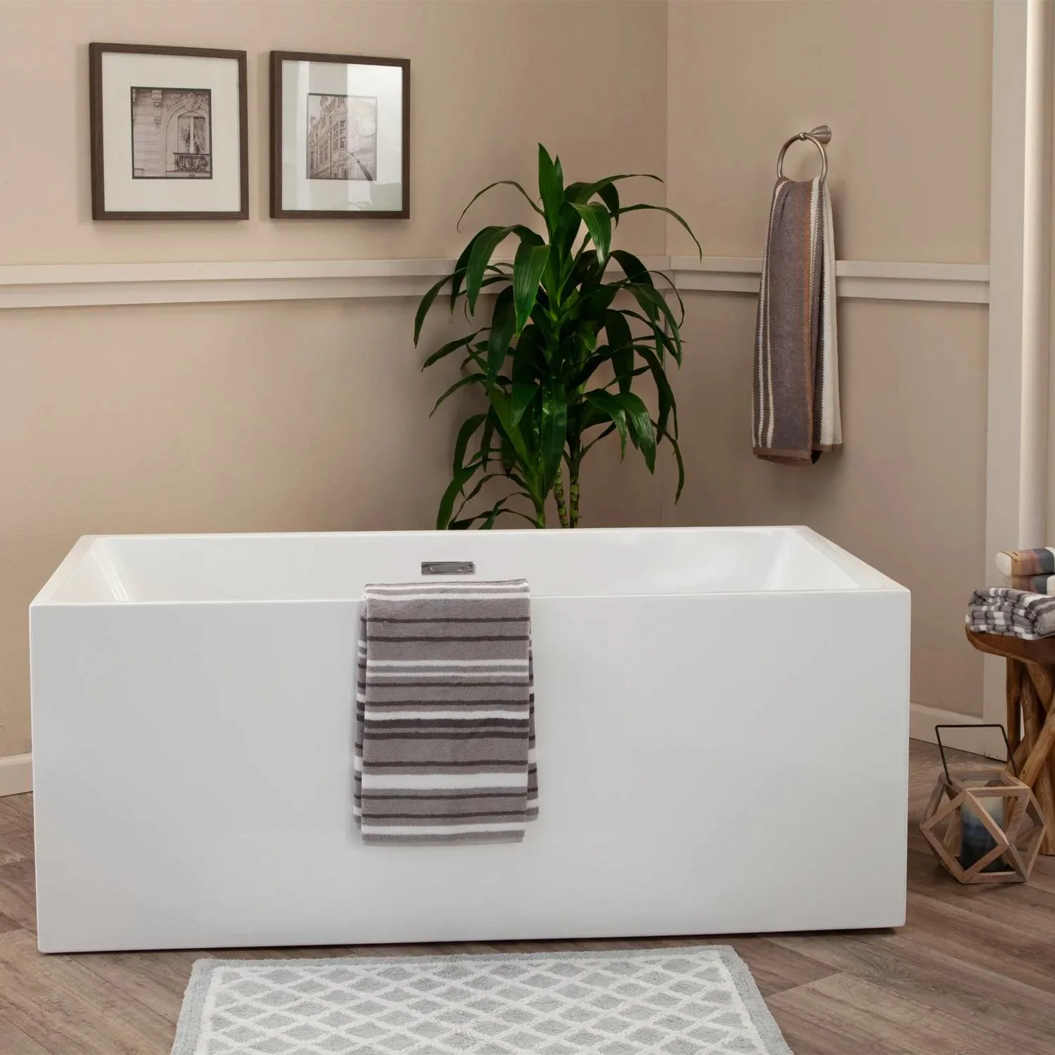 Altair Persephone 59 x 30 Inch White Freestanding Acrylic Bathtub - image 2