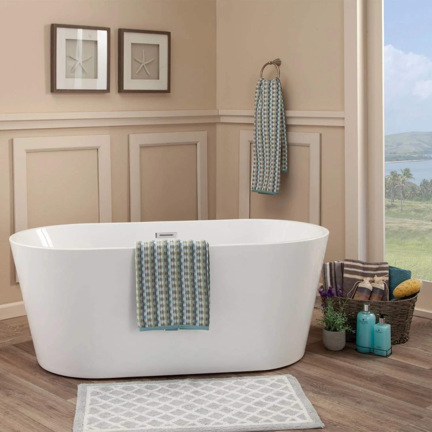 Altair Cielo White Freestanding Oval Acrylic Bathtub - image 2