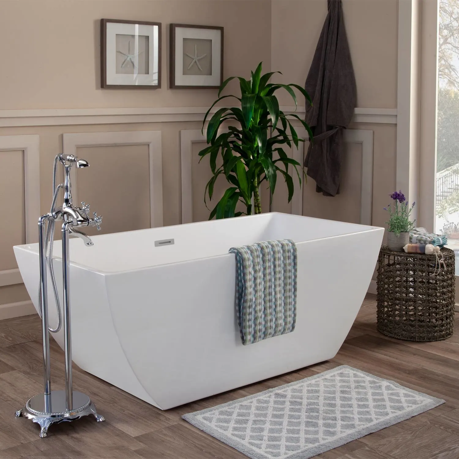 Altair Montague White Freestanding Acrylic Bathtub - image 5