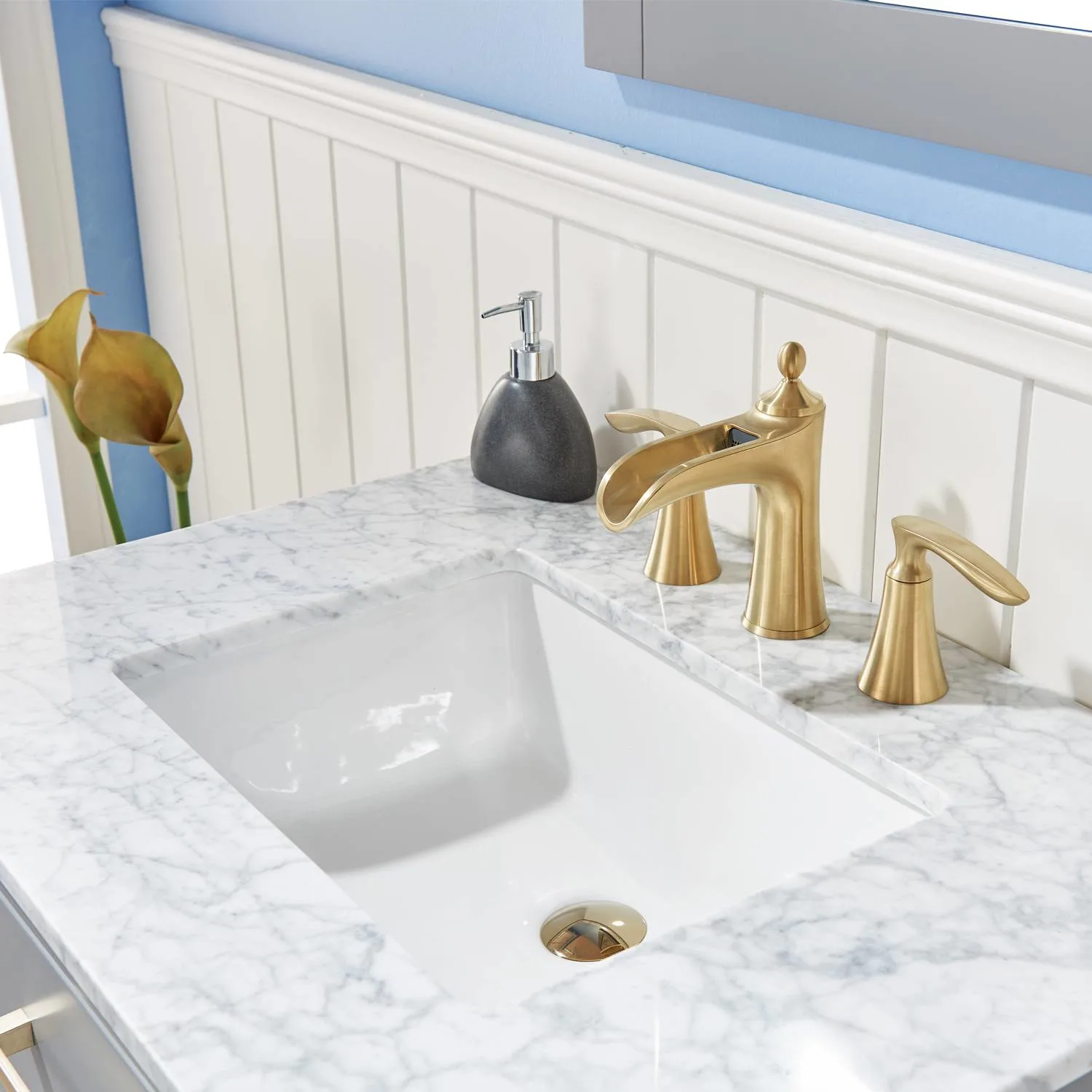 Altair Ivy 30 Inch Solid Plywood White Carrara Single Vanity - image 7