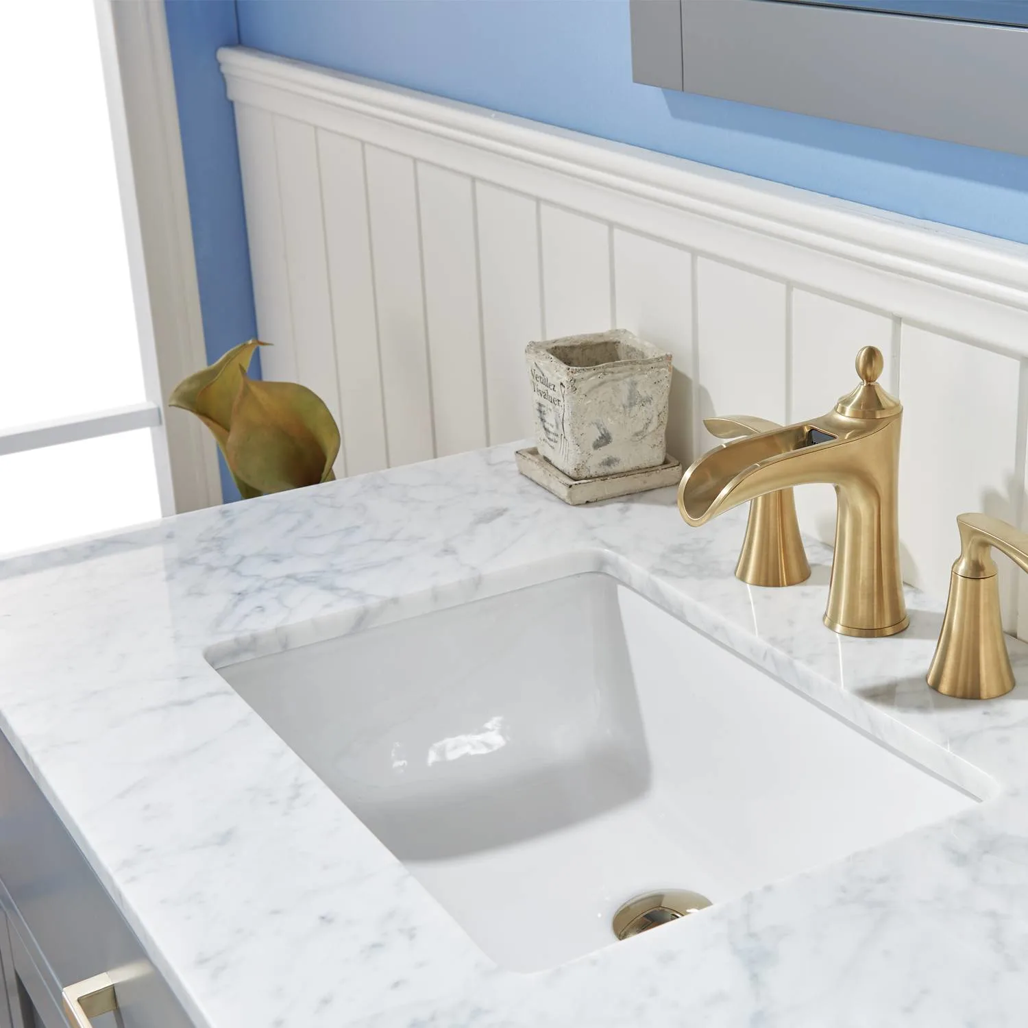 Altair Ivy 36 Inch Solid Plywood White Carrara Single Vanity - image 4