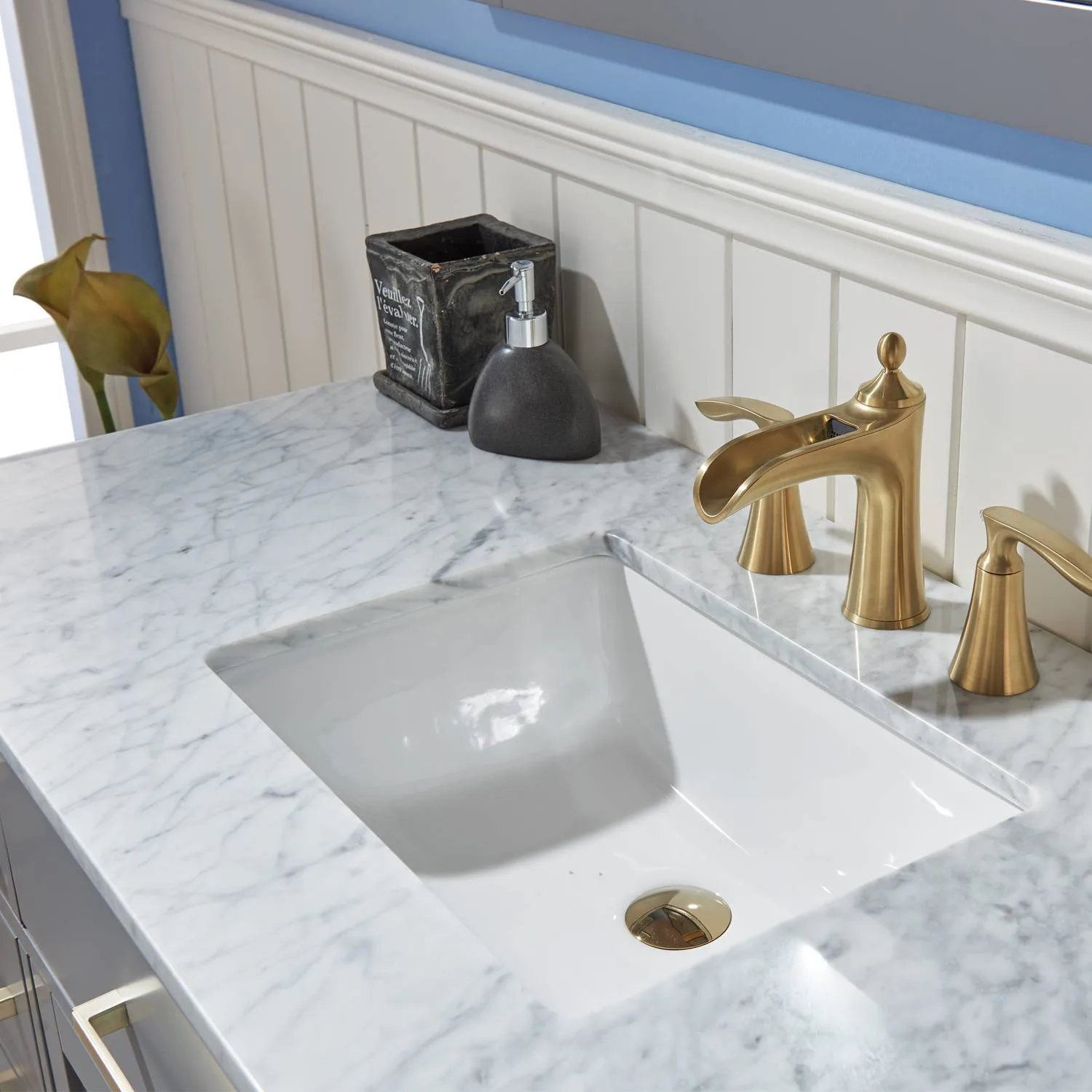 Altair Ivy 48 Inch Solid Plywood White Carrara Single Vanity - image 3