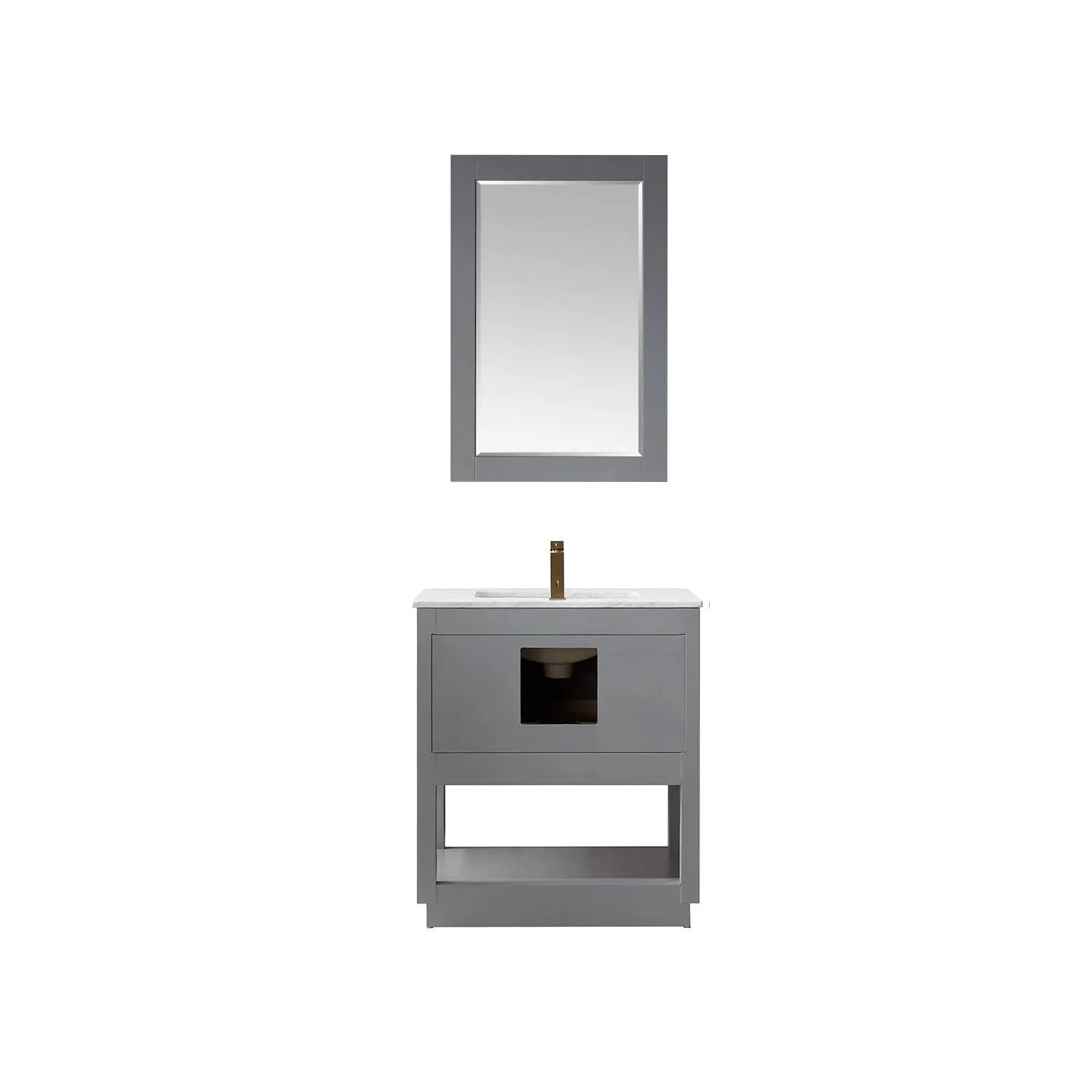 Altair Remi 30 Inch Solid Plywood White Carrara Single Vanity - image 10