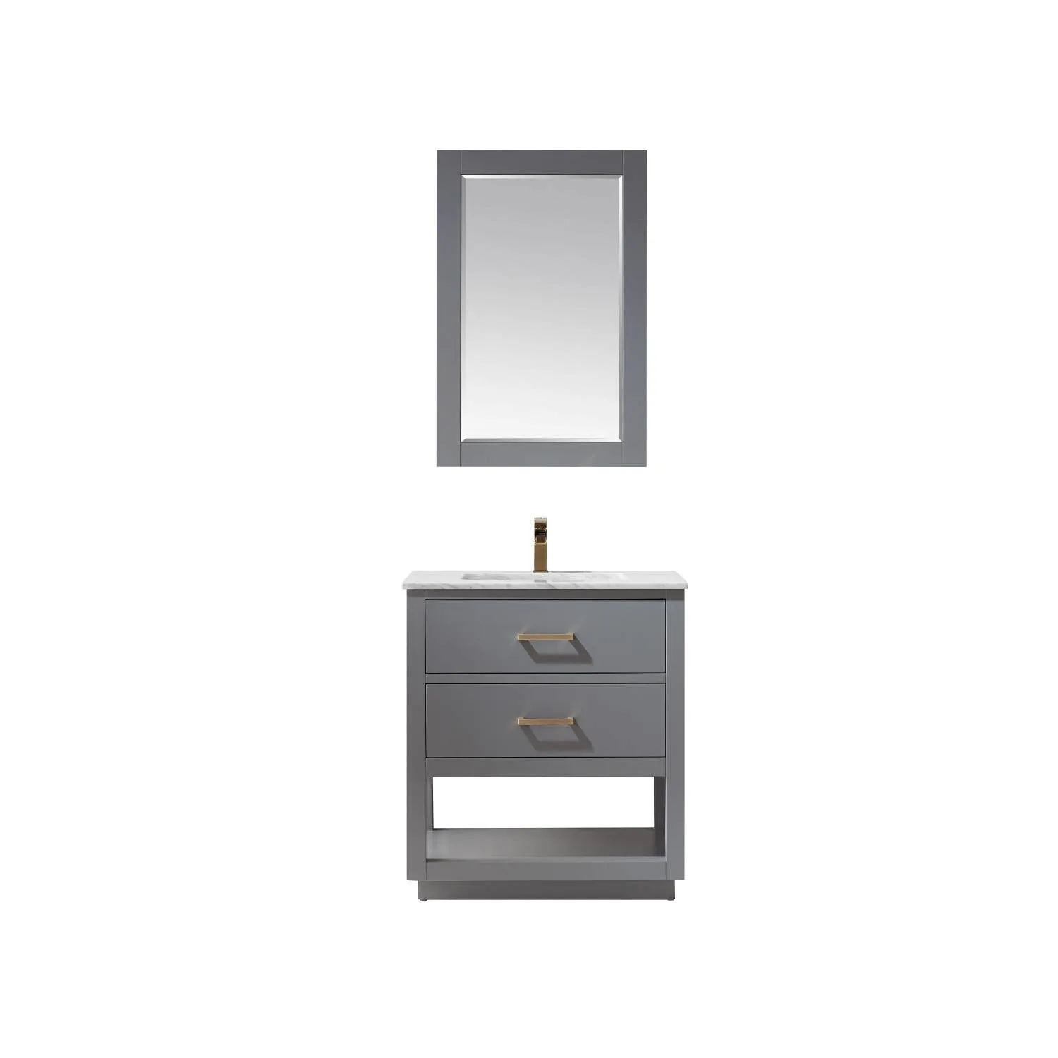 Altair Remi 30 Inch Solid Plywood White Carrara Single Vanity