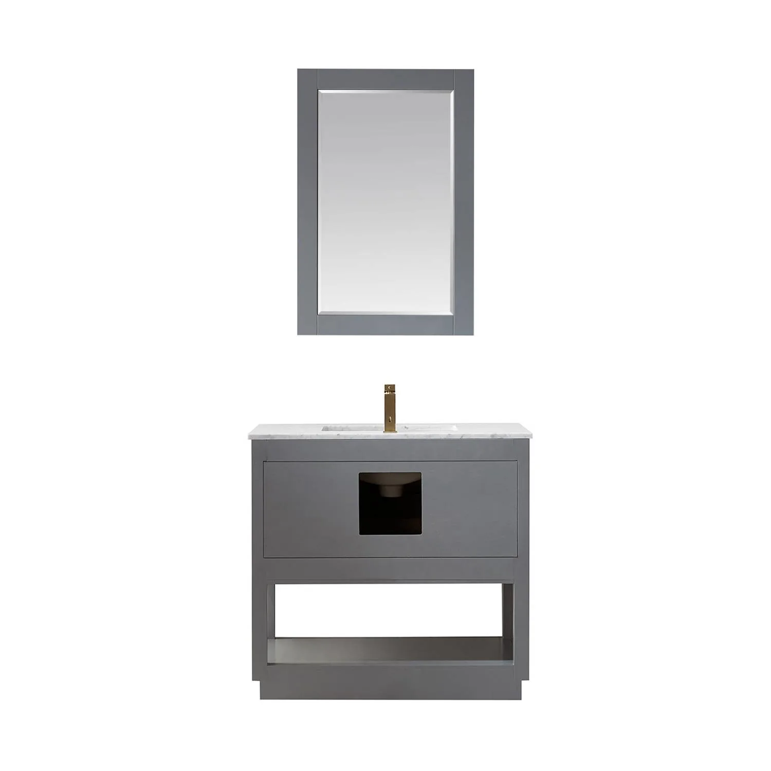 Altair Remi 36 Inch Solid Plywood White Carrara Single Vanity - image 10