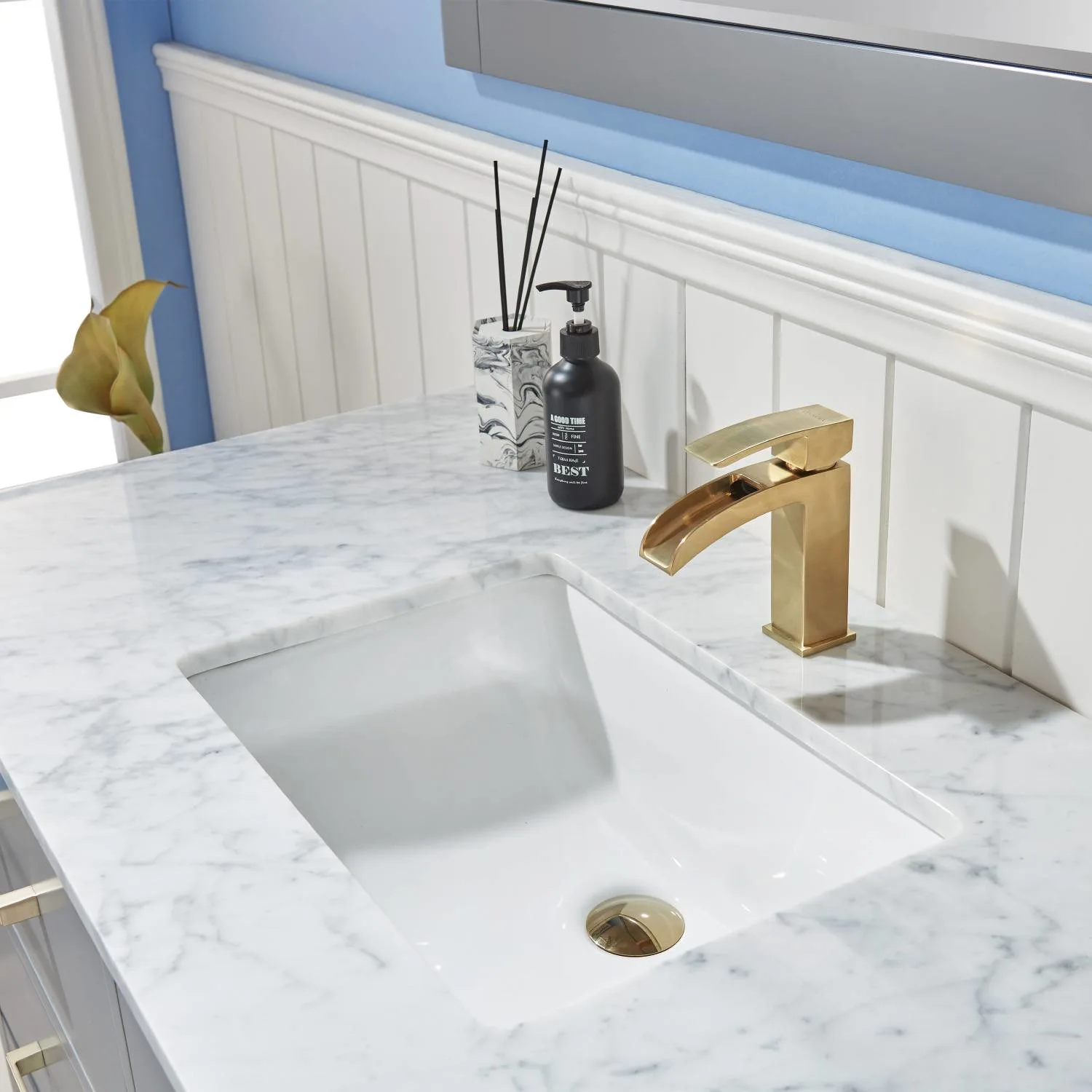 Altair Remi 48 Inch Solid Plywood White Carrara Single Vanity - image 8