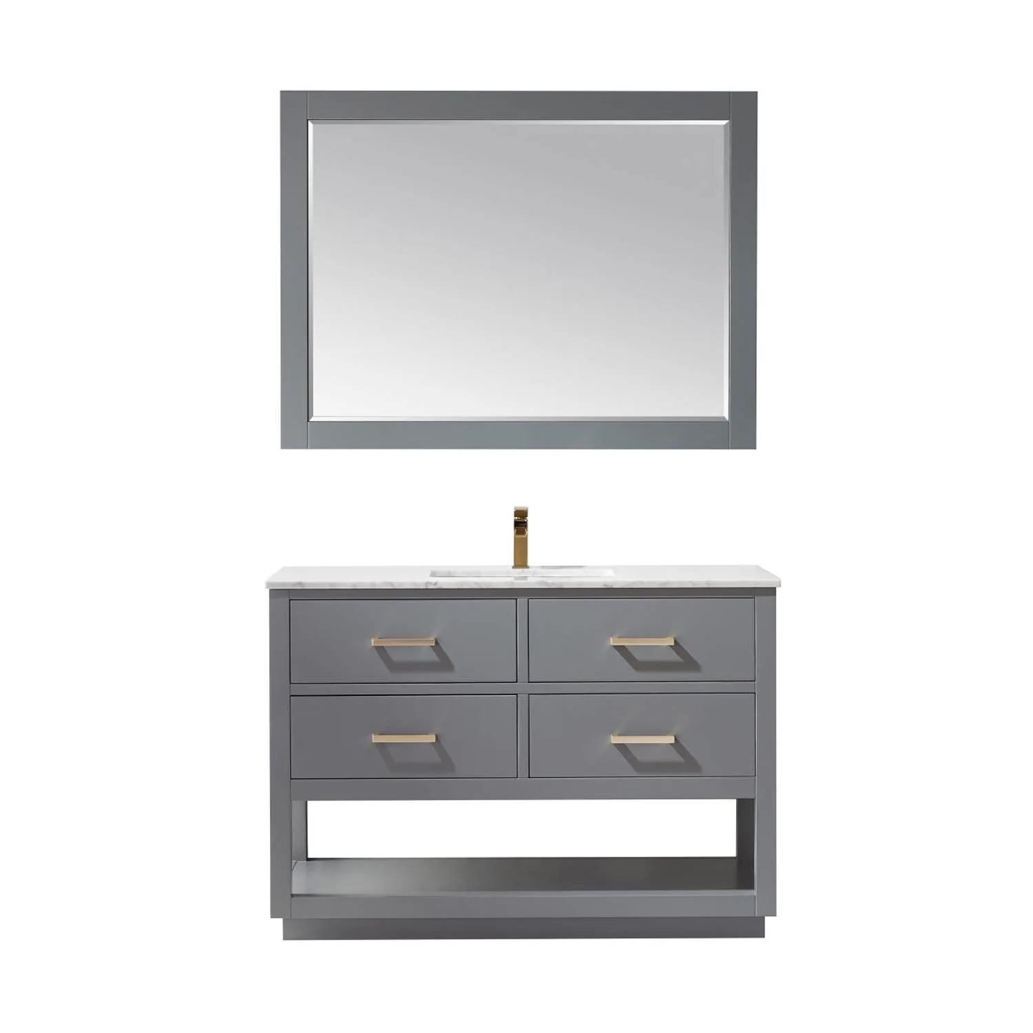 Altair Remi 48 Inch Solid Plywood White Carrara Single Vanity