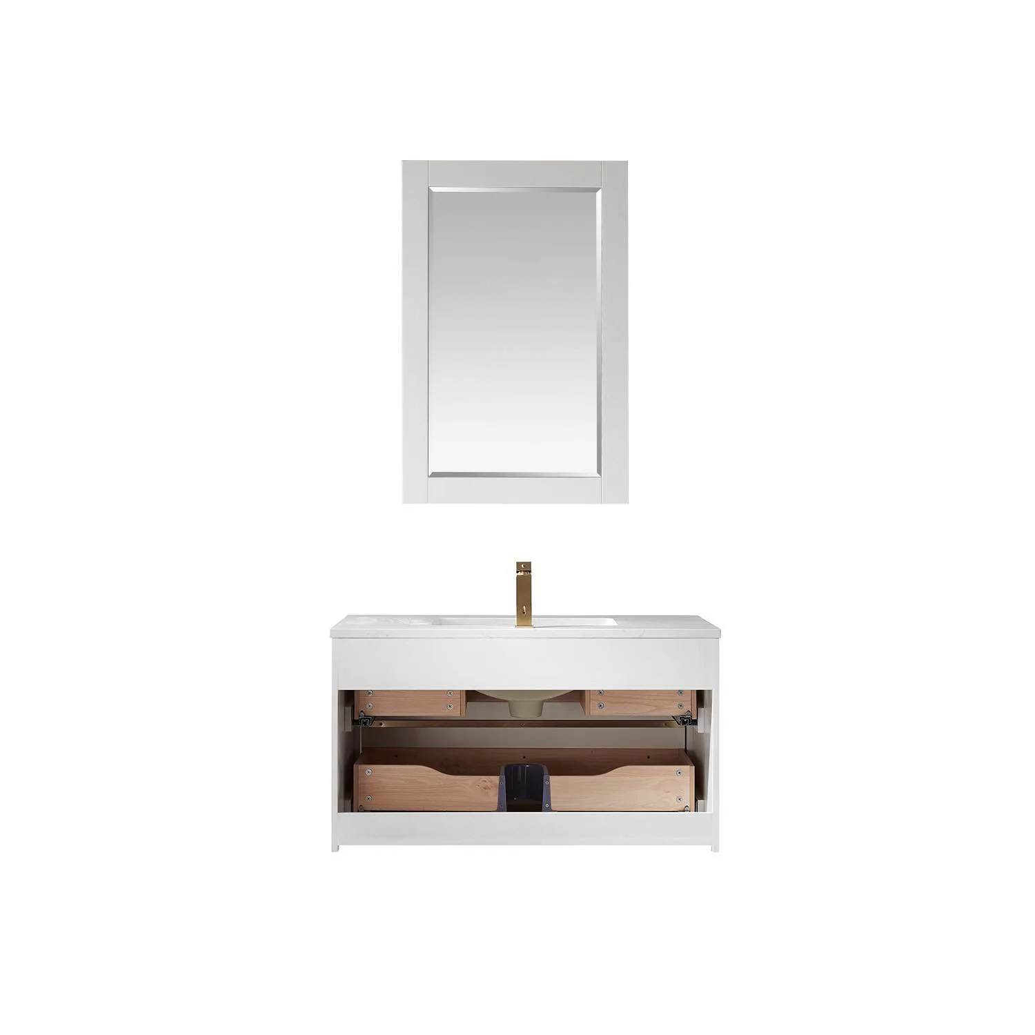 Altair Morgan 36 Inch White Plywood White Carrara Stone Single Vanity - image 2