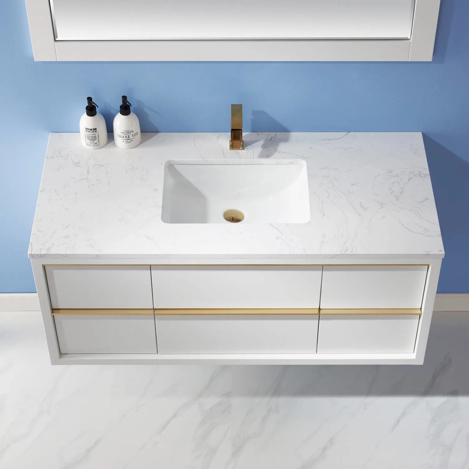 Altair Morgan 48 Inch White Plywood White Carrara Stone Single Vanity - image 6