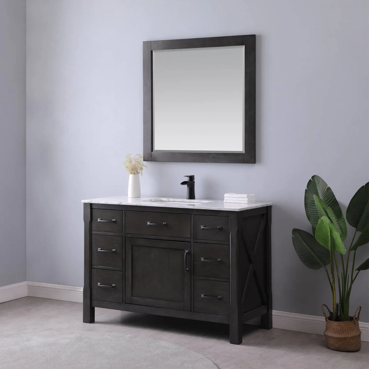 Altair Maribella 48 Inch Solid Plywood White Carrara Single Vanity - image 4