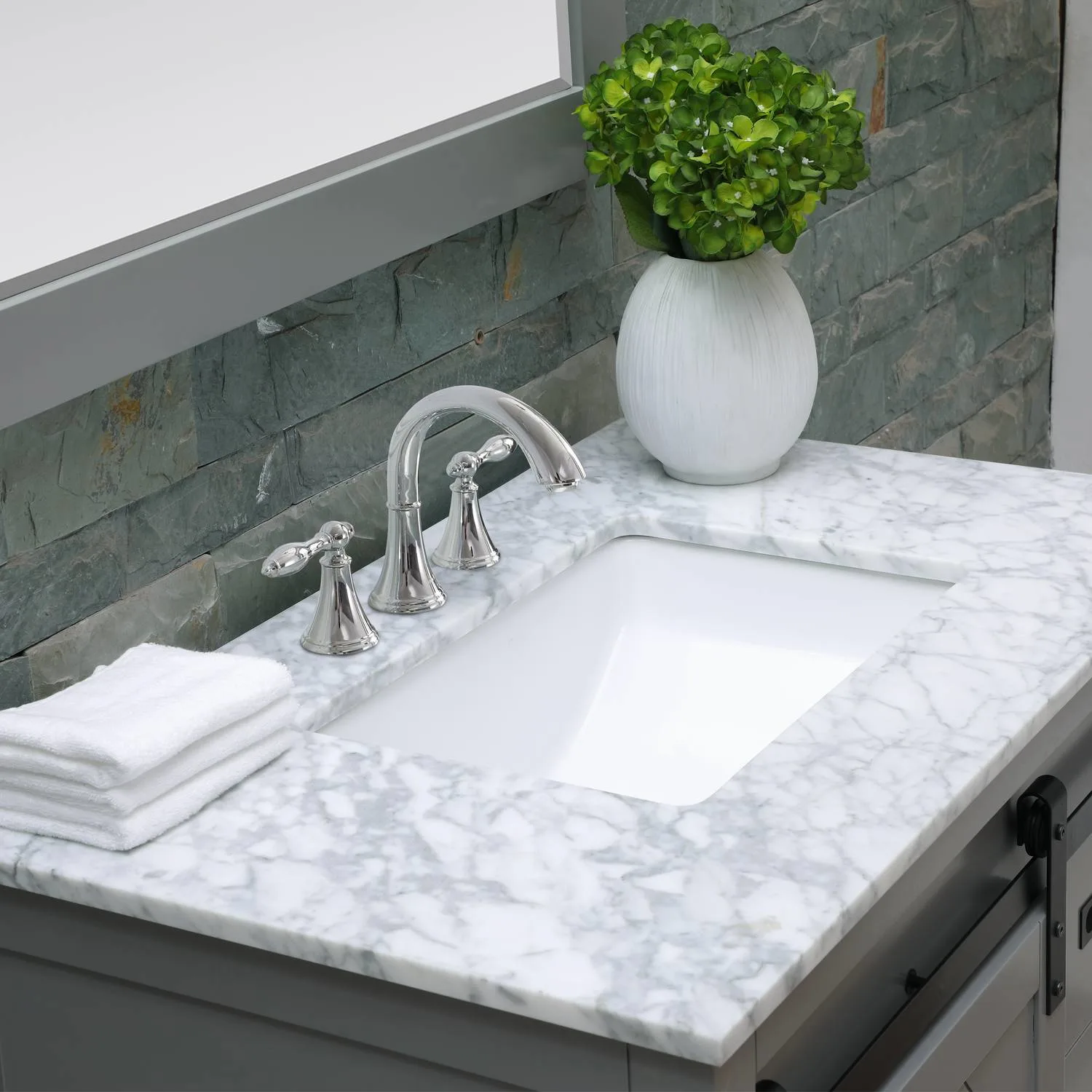 Altair Kinsley 36 Inch Solid Plywood White Carrara Single Vanity - image 7