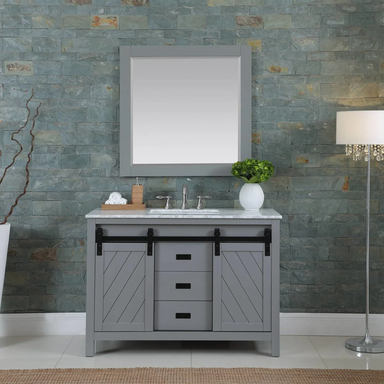 Altair Kinsley 48 Inch Solid Plywood White Carrara Single Vanity - image 4