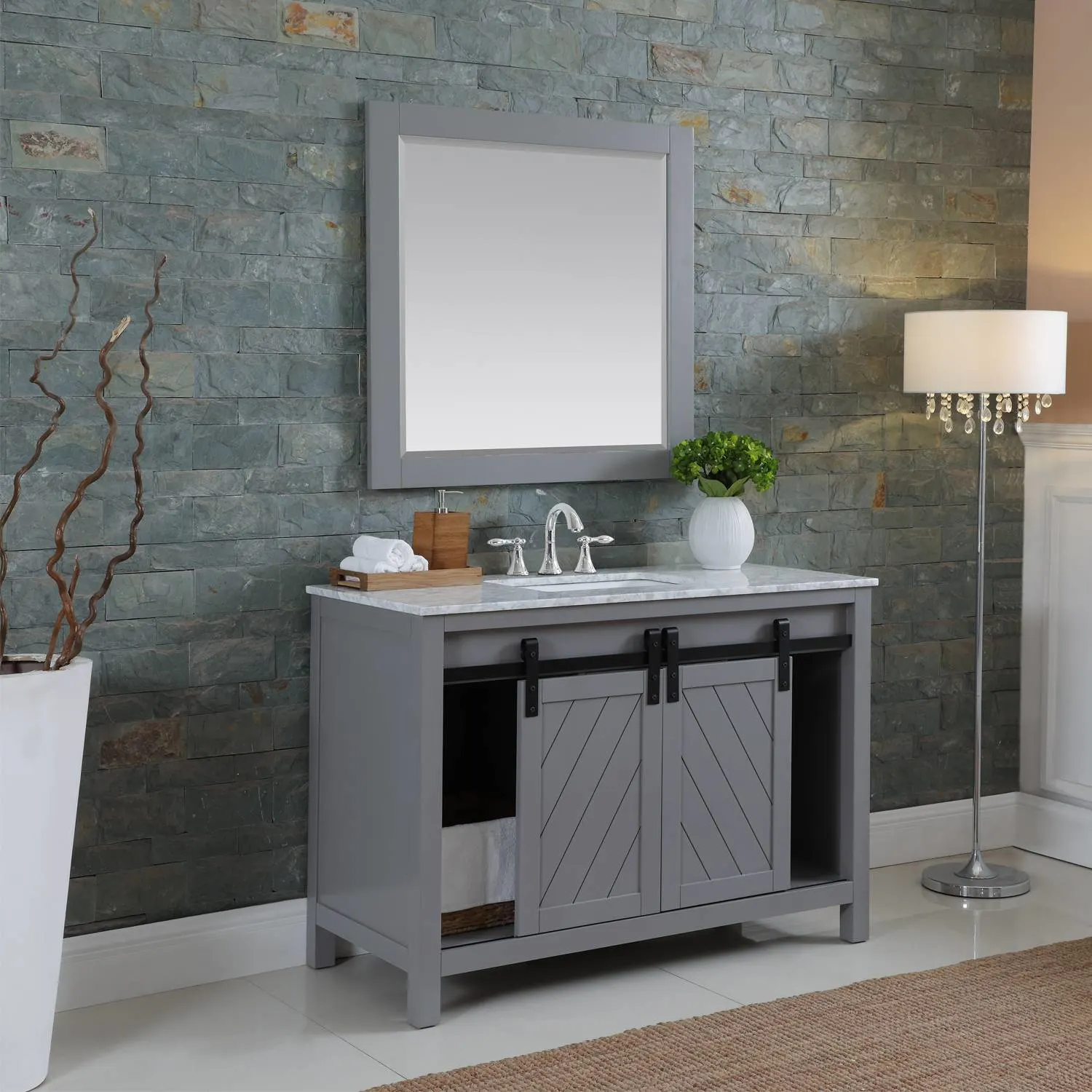 Altair Kinsley 48 Inch Solid Plywood White Carrara Single Vanity - image 6