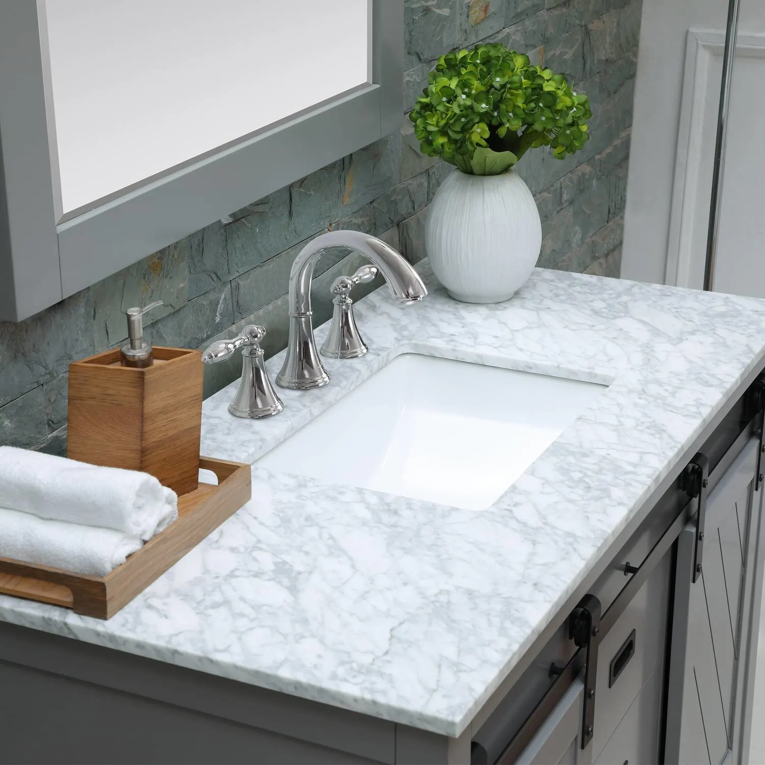 Altair Kinsley 48 Inch Solid Plywood White Carrara Single Vanity - image 8