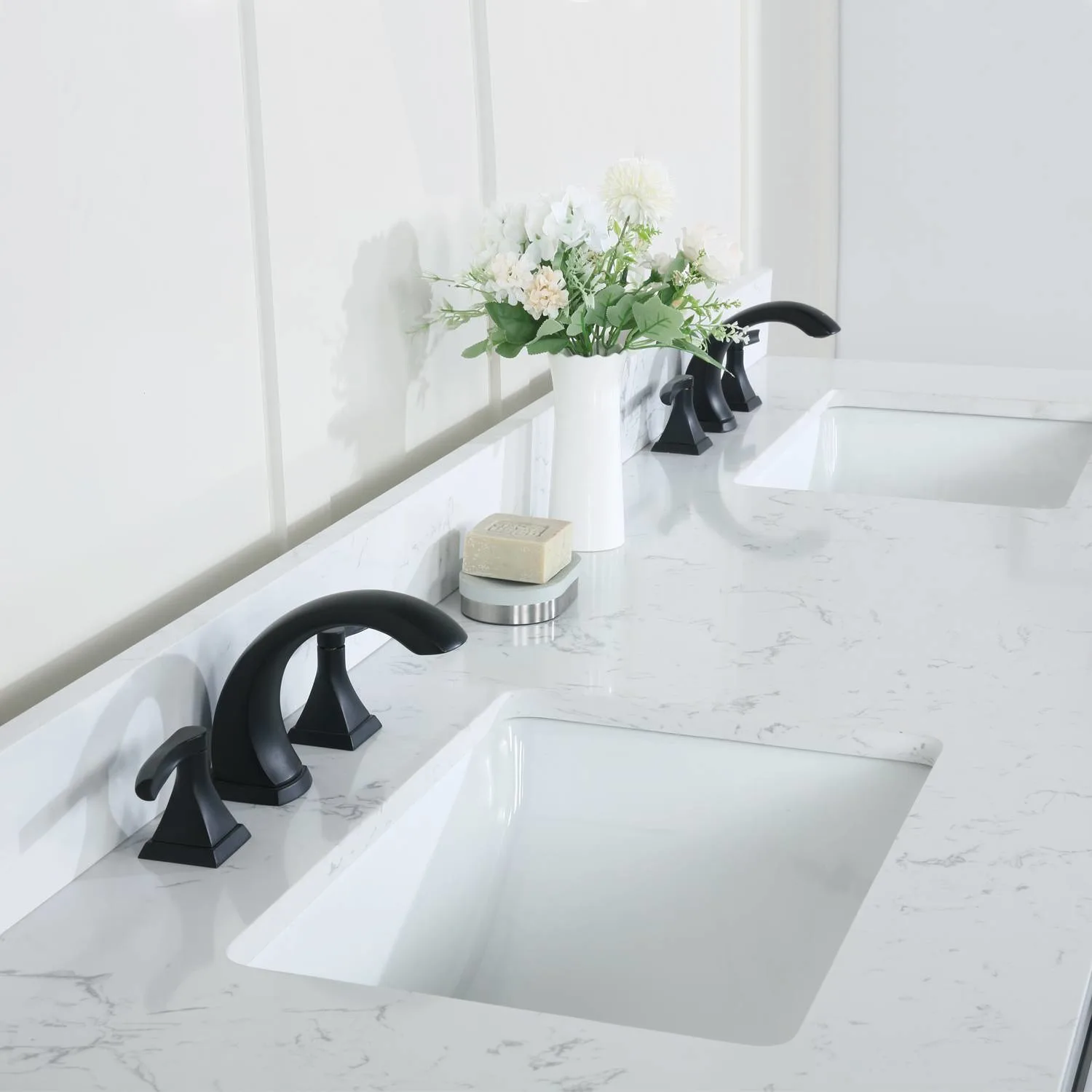 Altair Kinsley 72 Inch White Plywood White Carrara Double Vanity - image 7
