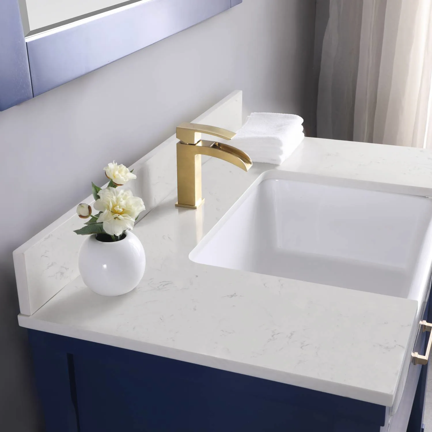 Altair Georgia 36 Inch Solid Plywood White Carrara Stone Single Vanity - image 8