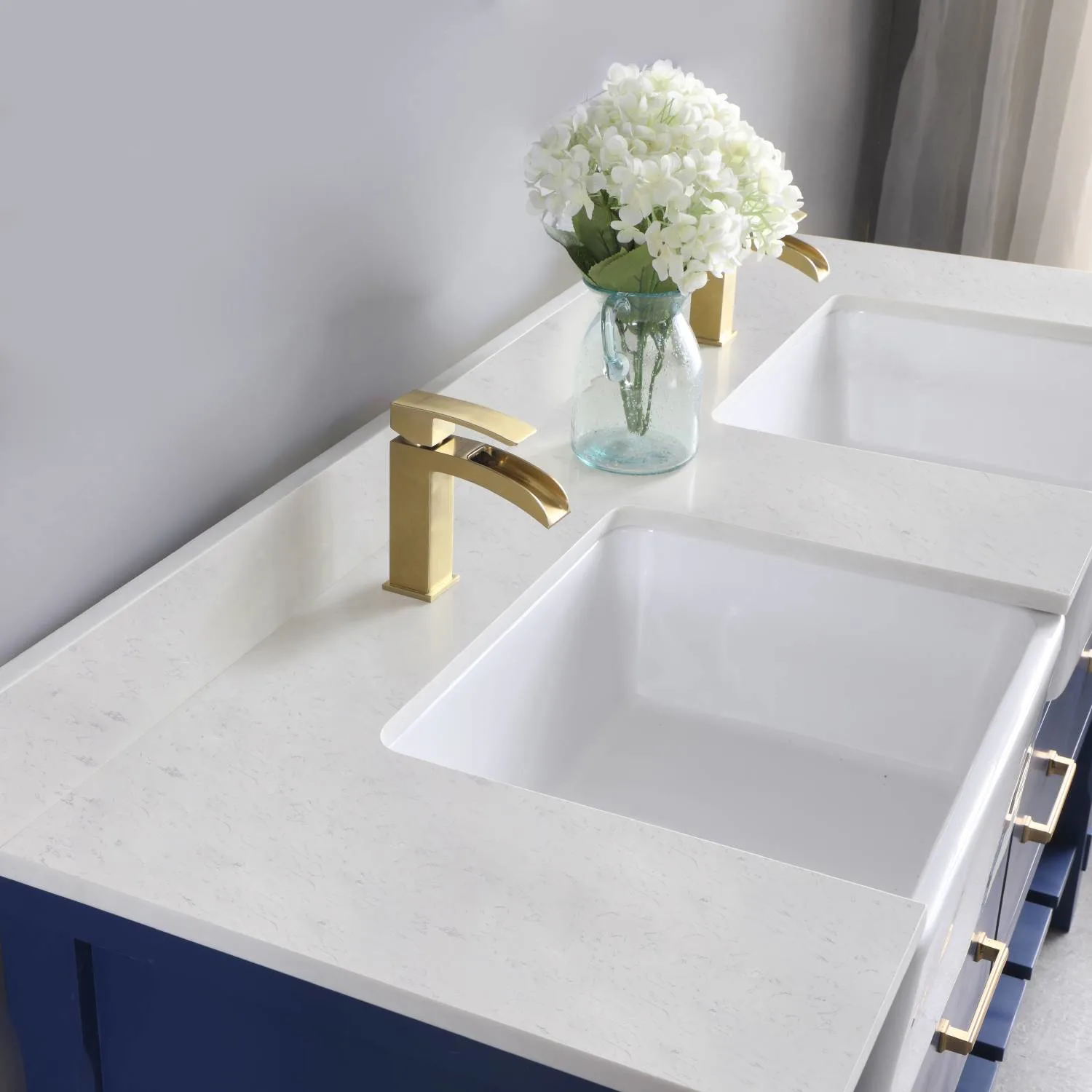Altair Georgia 60 Inch Solid Plywood White Carrara Stone Double Vanity - image 7