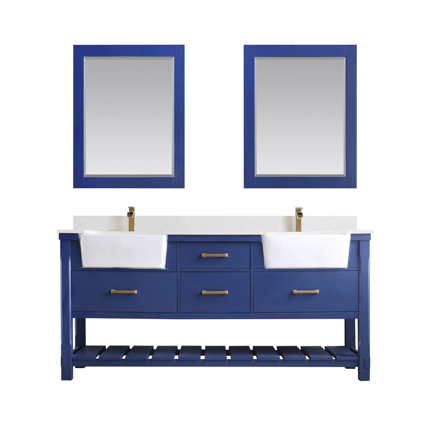 Altair Georgia 72 Inch Solid Plywood White Carrara Stone Double Vanity - image 1