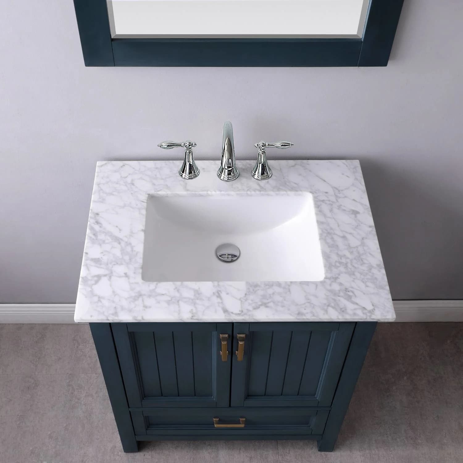 Altair Isla 30 Inch Solid Plywood White Carrara Single Vanity - image 6