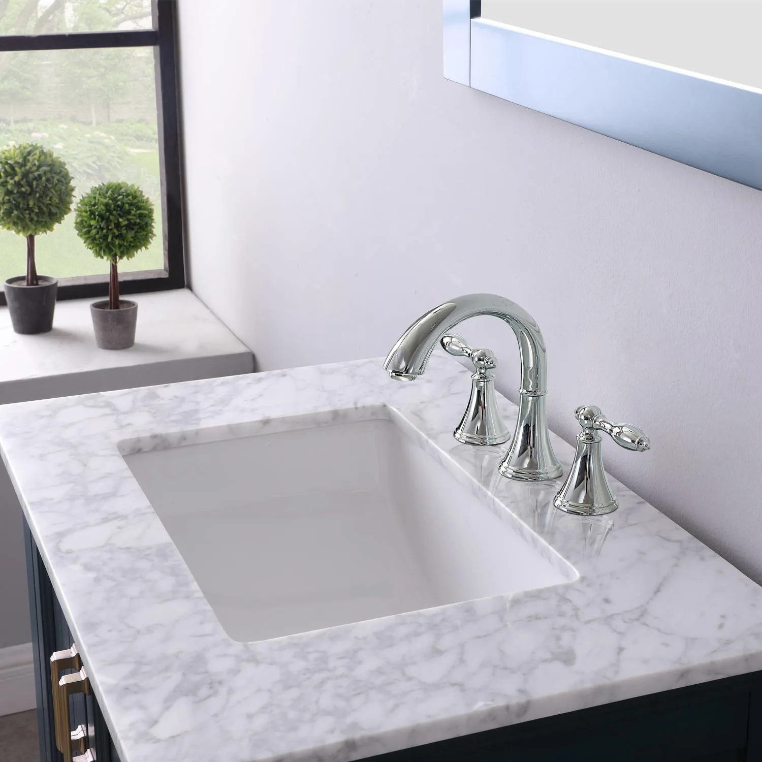 Altair Isla 30 Inch Solid Plywood White Carrara Single Vanity - image 7