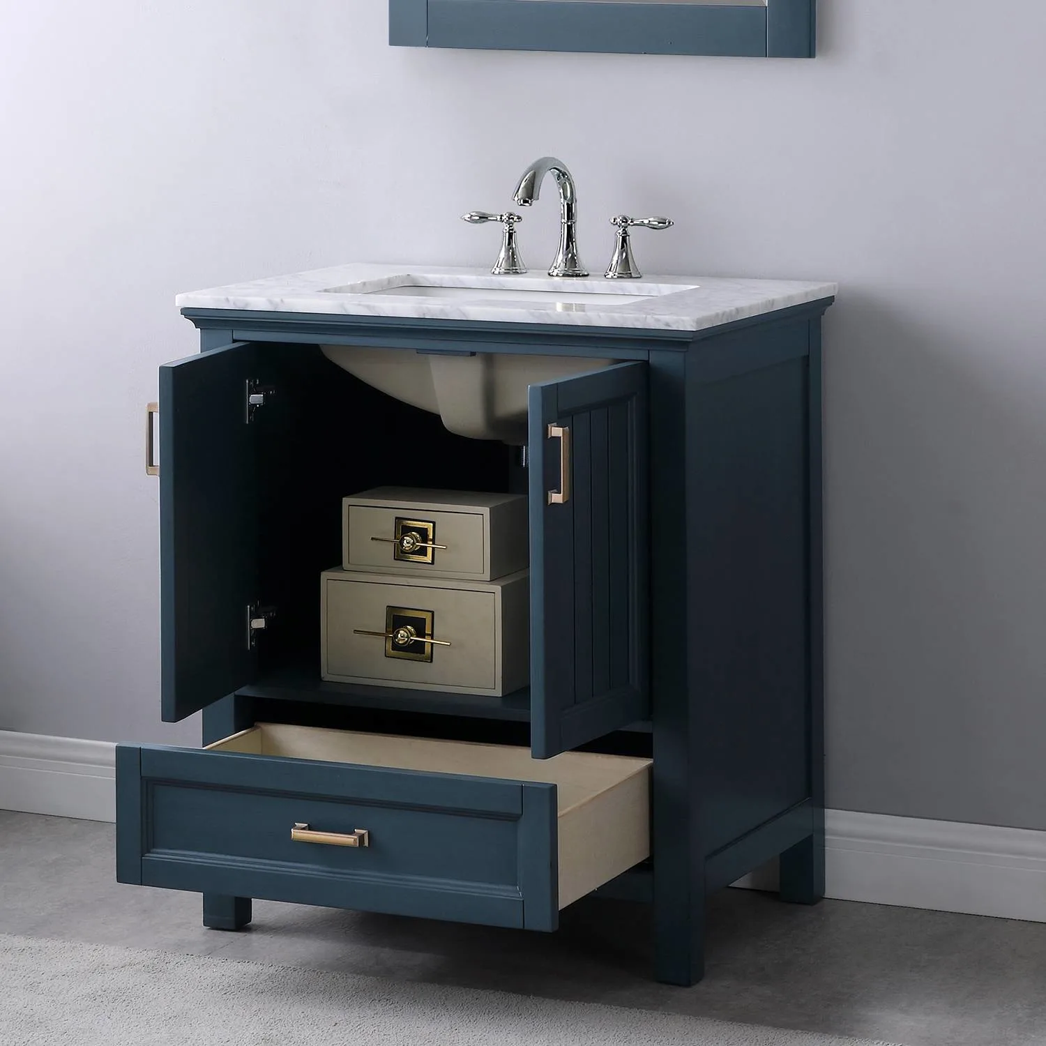 Altair Isla 30 Inch Solid Plywood White Carrara Single Vanity - image 10