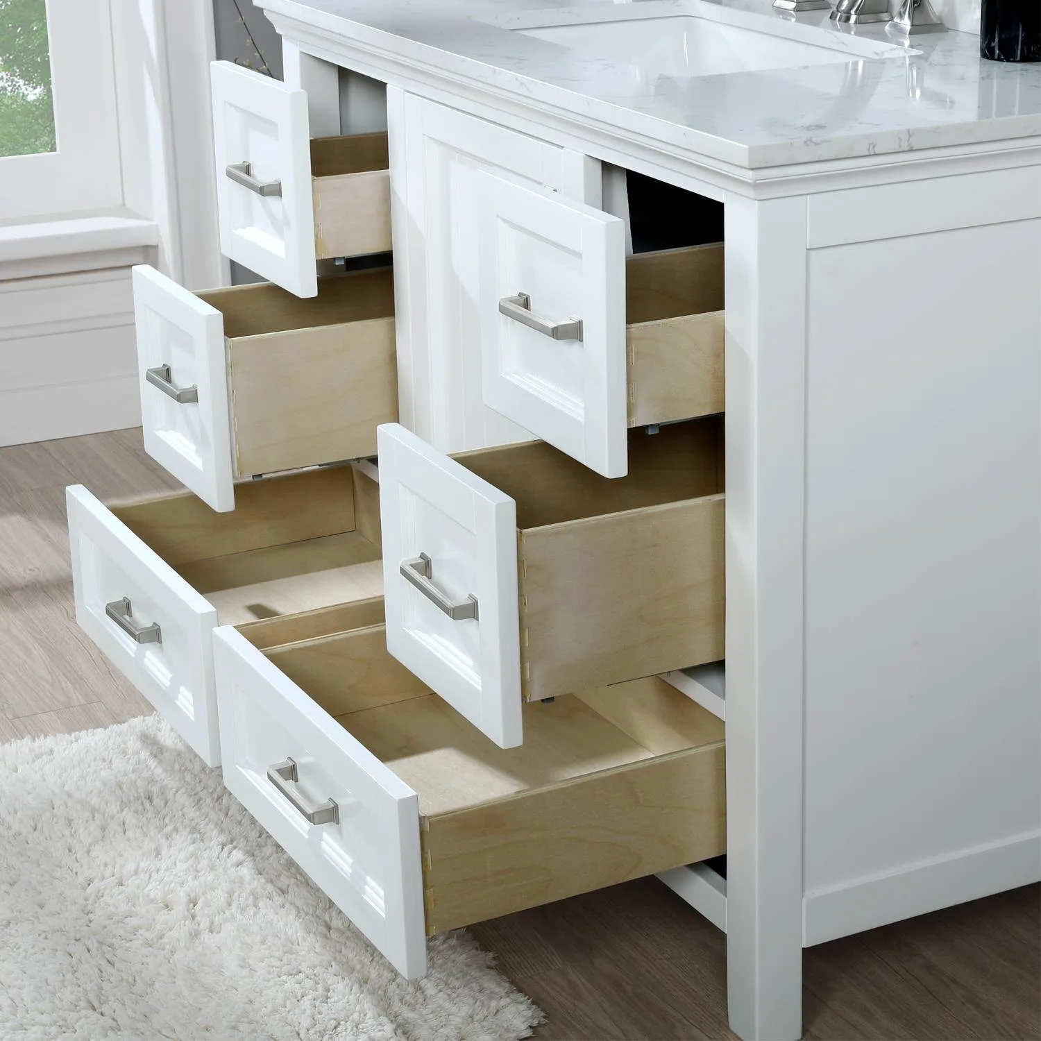 Altair Isla 42 Inch White Solid Plywood White Carrara Single Vanity - image 8