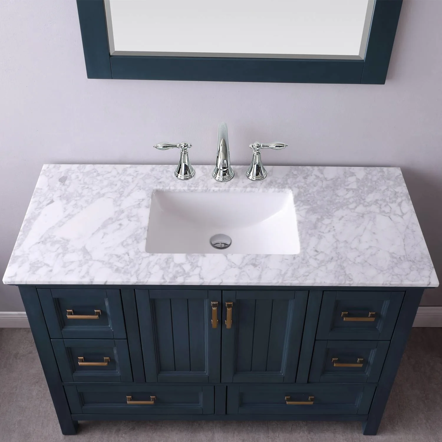 Altair Isla 48 Inch Solid Plywood White Carrara Single Vanity - image 6