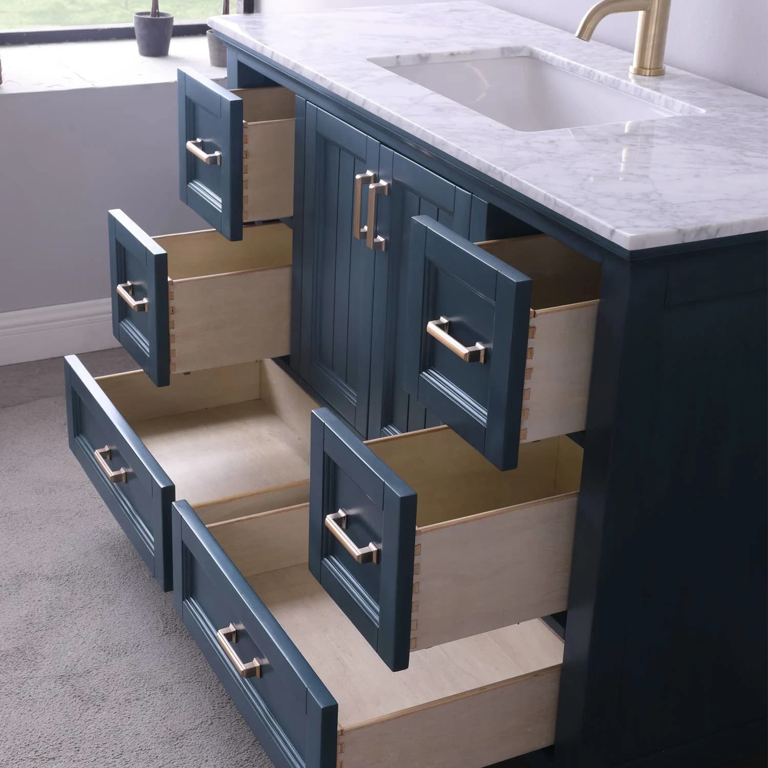 Altair Isla 48 Inch Solid Plywood White Carrara Single Vanity - image 8